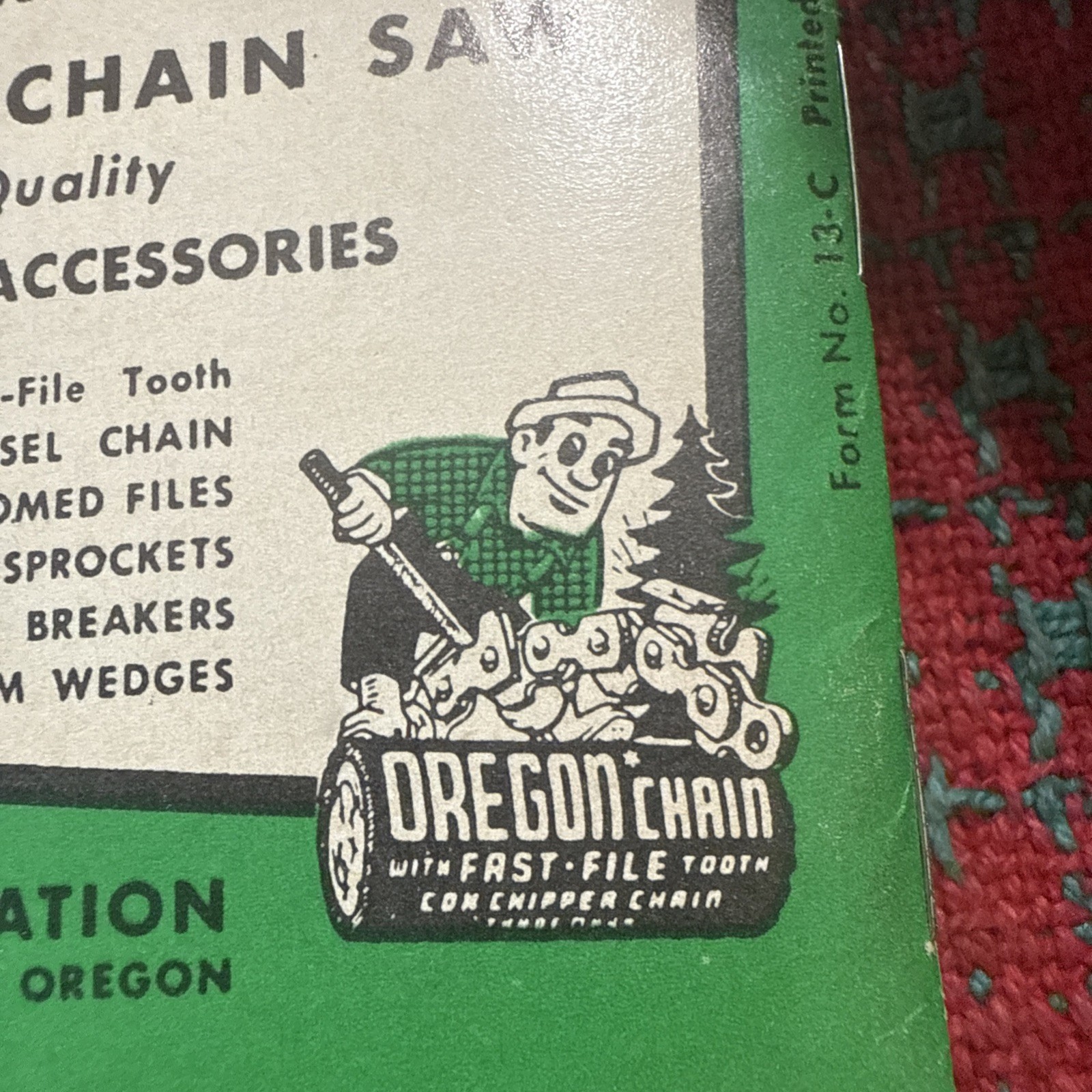 VINTAGE OREGON CHAINSAW Book Filing Maintenance Advertising RARE USA 🇺🇸 Early