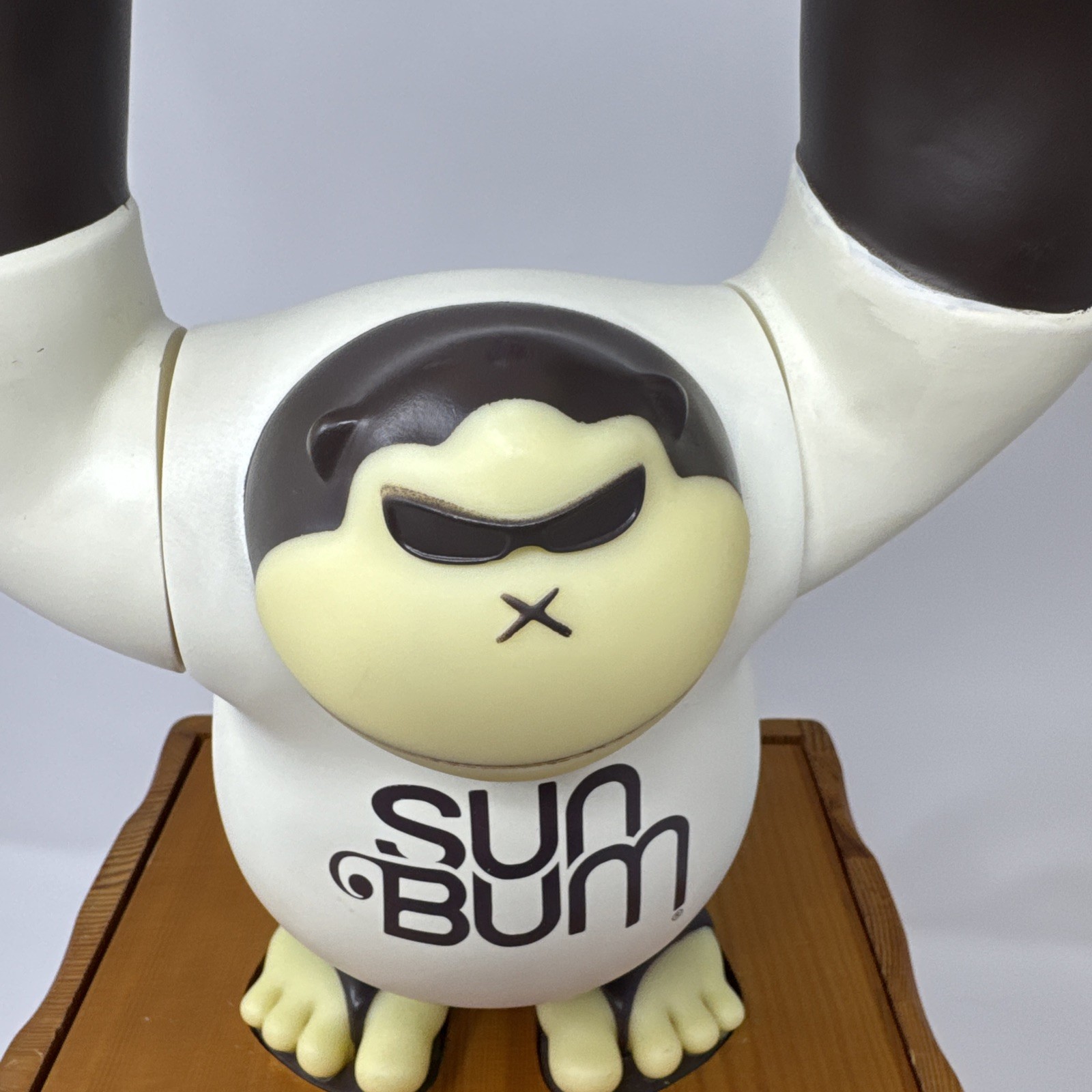 RARE Sun Bum 16″ Large Sonny Figure Wooden Lazy Susan Counter Retail Display Art
