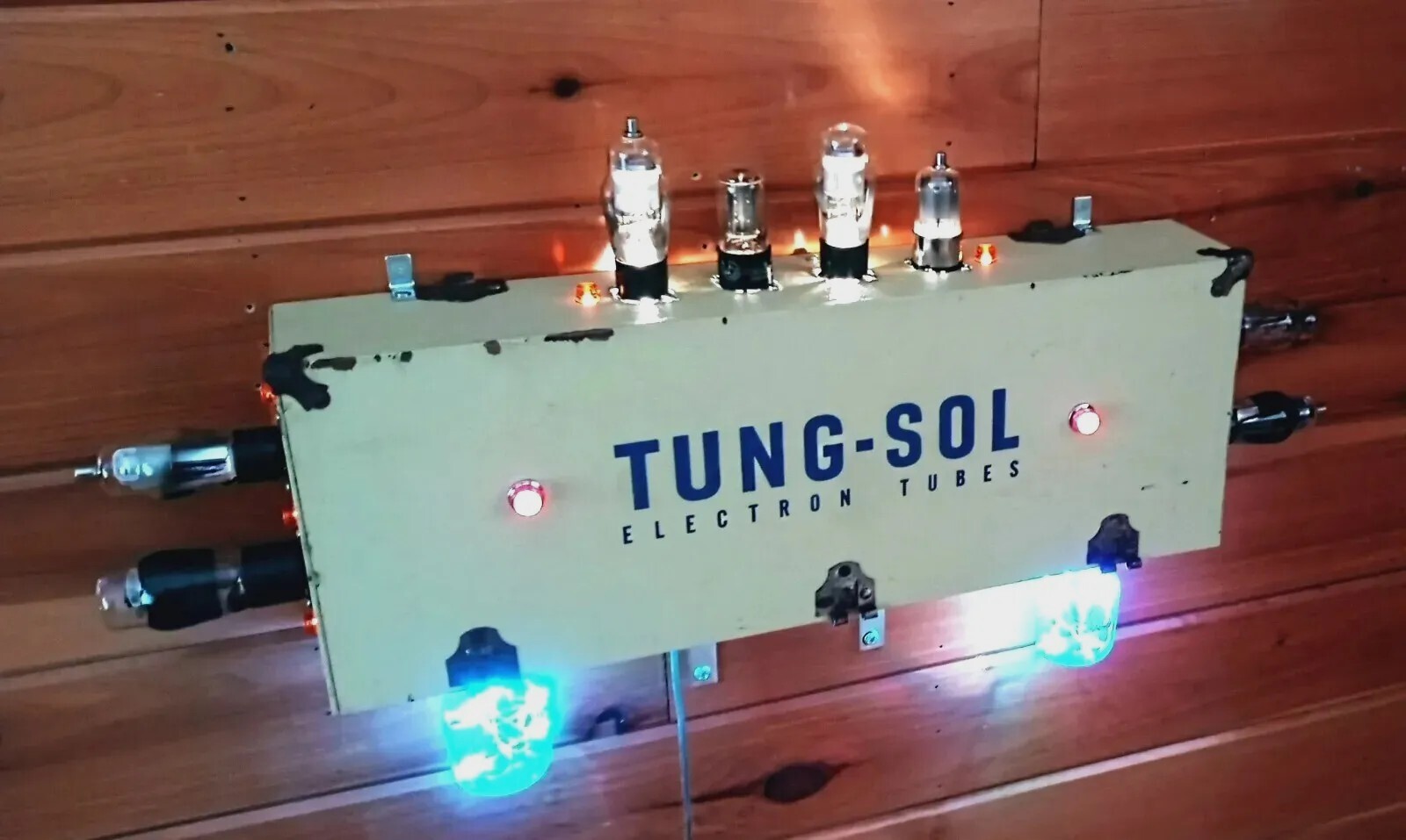 Vintage Folk Art Lighted Sign Advertising Display Tung-Sol Electron Power Tube