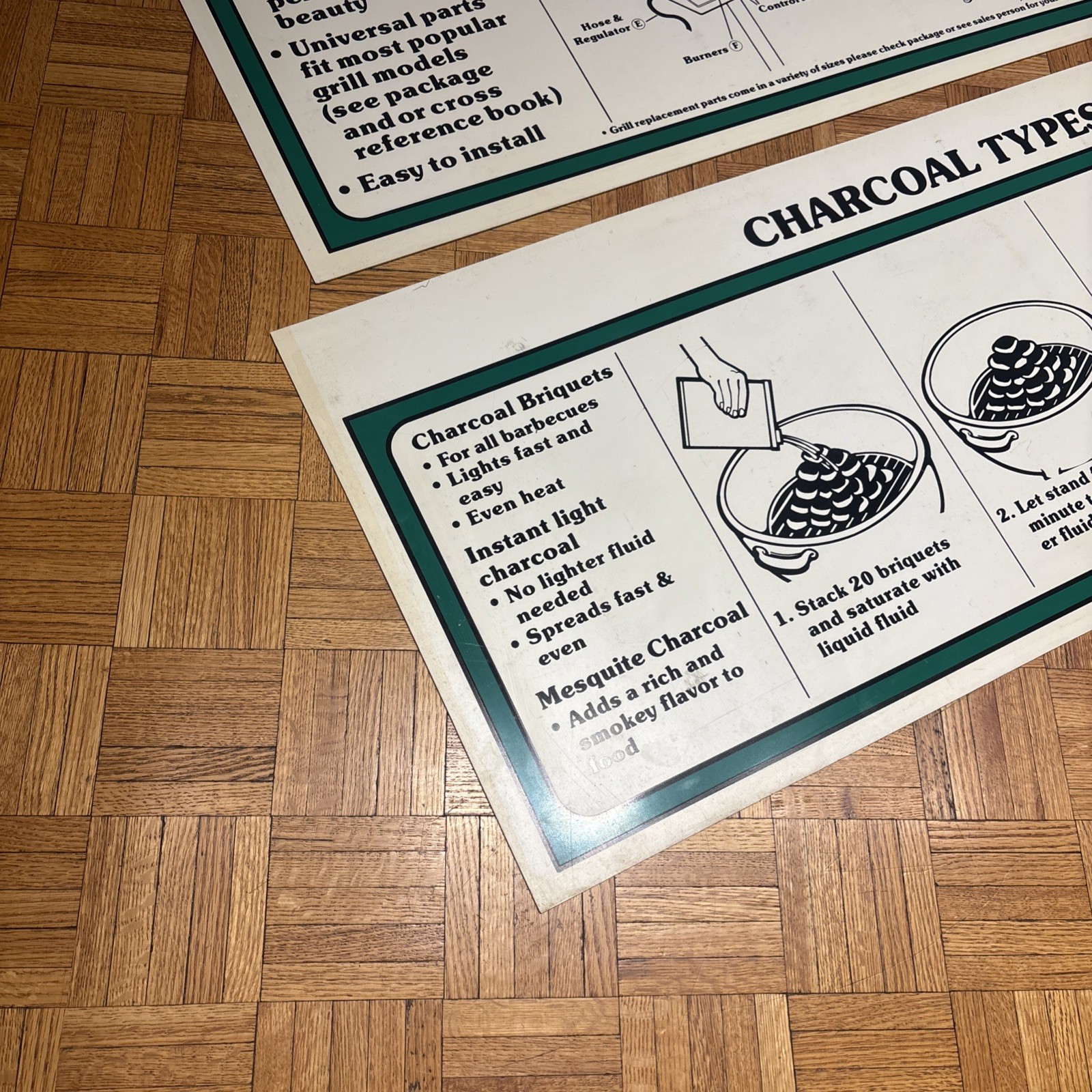 1989 Central Hardware Vinyl Store Displays (2) – 47 3/4 x 19 3/4” – Grills