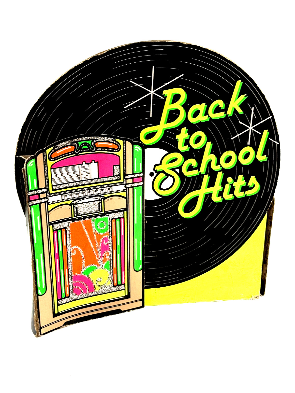 vtg 60s 70s Back to School Hits Advertising Record Store Display Jukebox neon #2