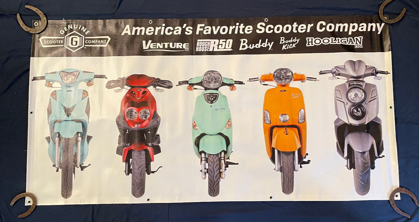 Genuine Scooter Company Dealer Banner Approx 71.5″ x 36.25″ (#1)