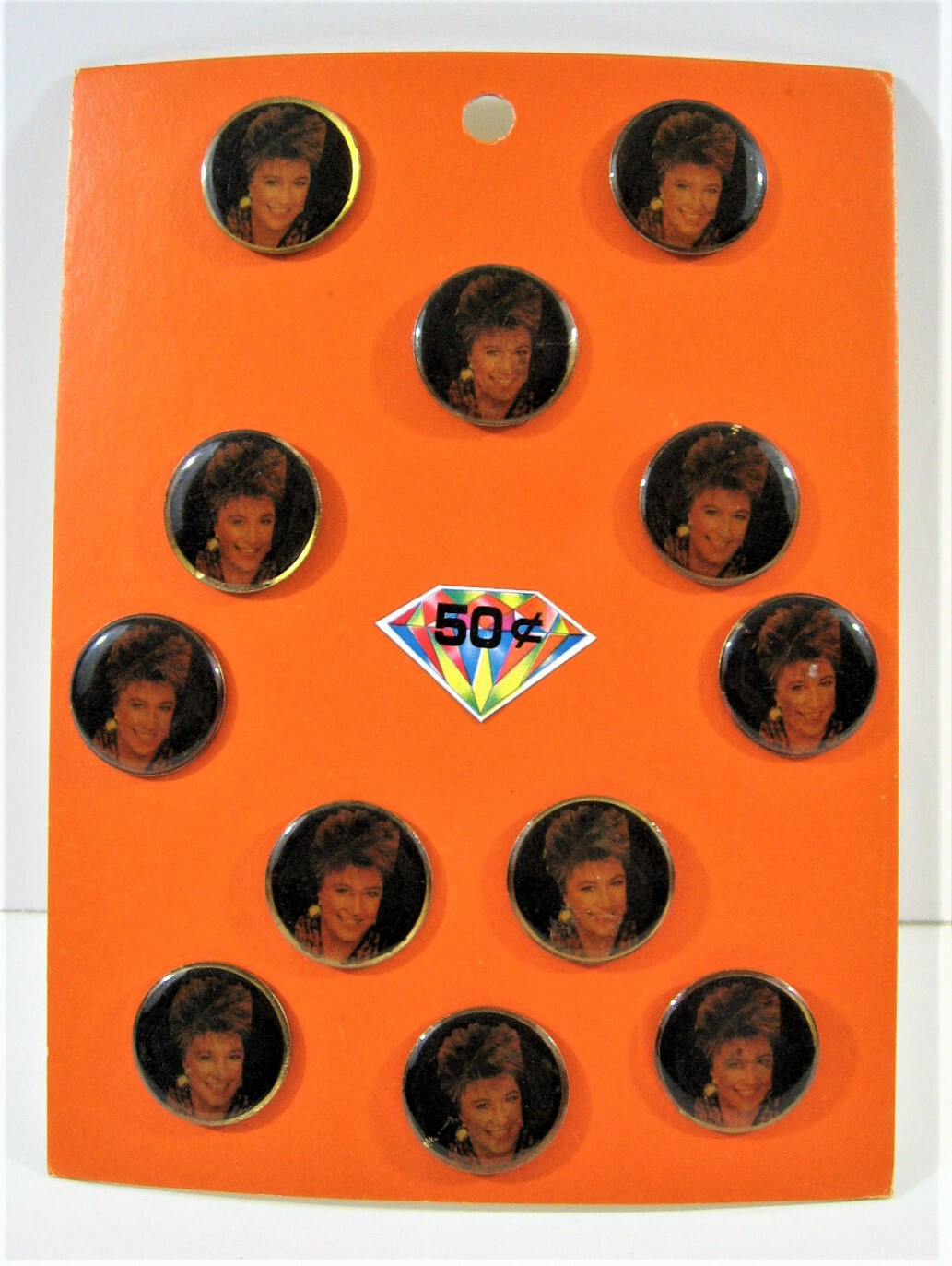 Vintage Lead Singer Music Rock Band Concert Pin Display 12 On Card Old Stock