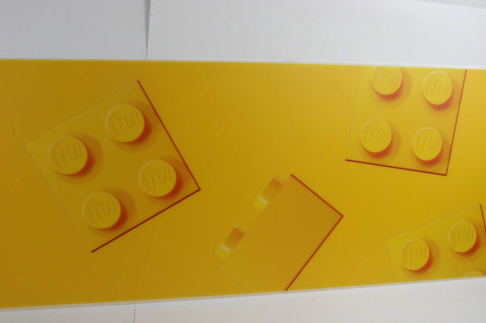 LEGO Classic Yellow Brick Toys R Us Acrylic Plastic Display Banner 24 x 11 Sign