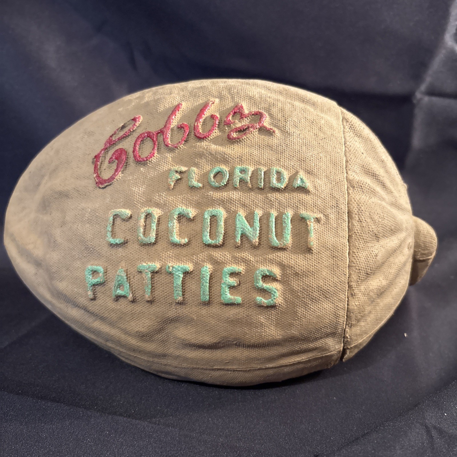 Vintage Cobb’s Florida Coconut Patties Paper Mache Coconut Packaging Box Display