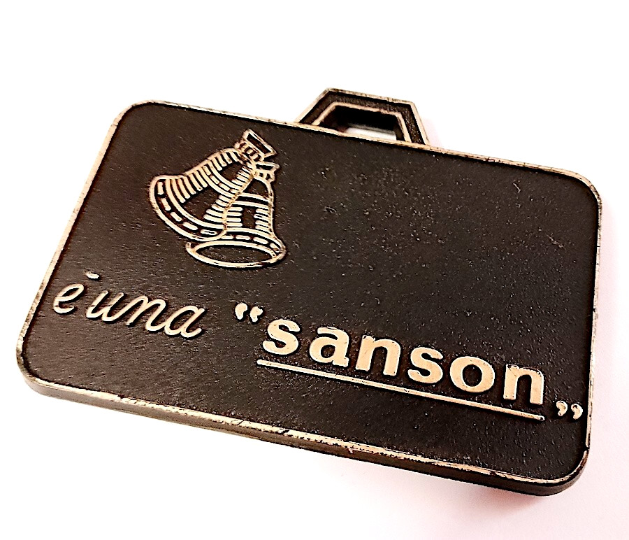 SANSON 60s Italy Pop Shaped Plastic Advertising Suitcase Tag