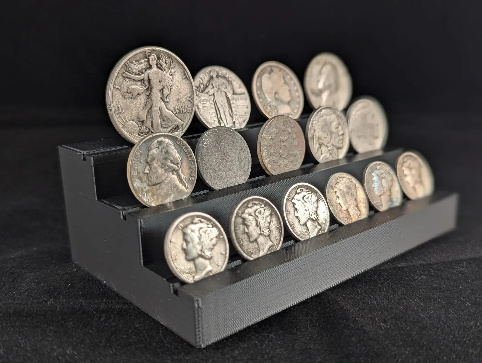 Tiered Coin Collection Display – 3 tiers, elegant coin holder