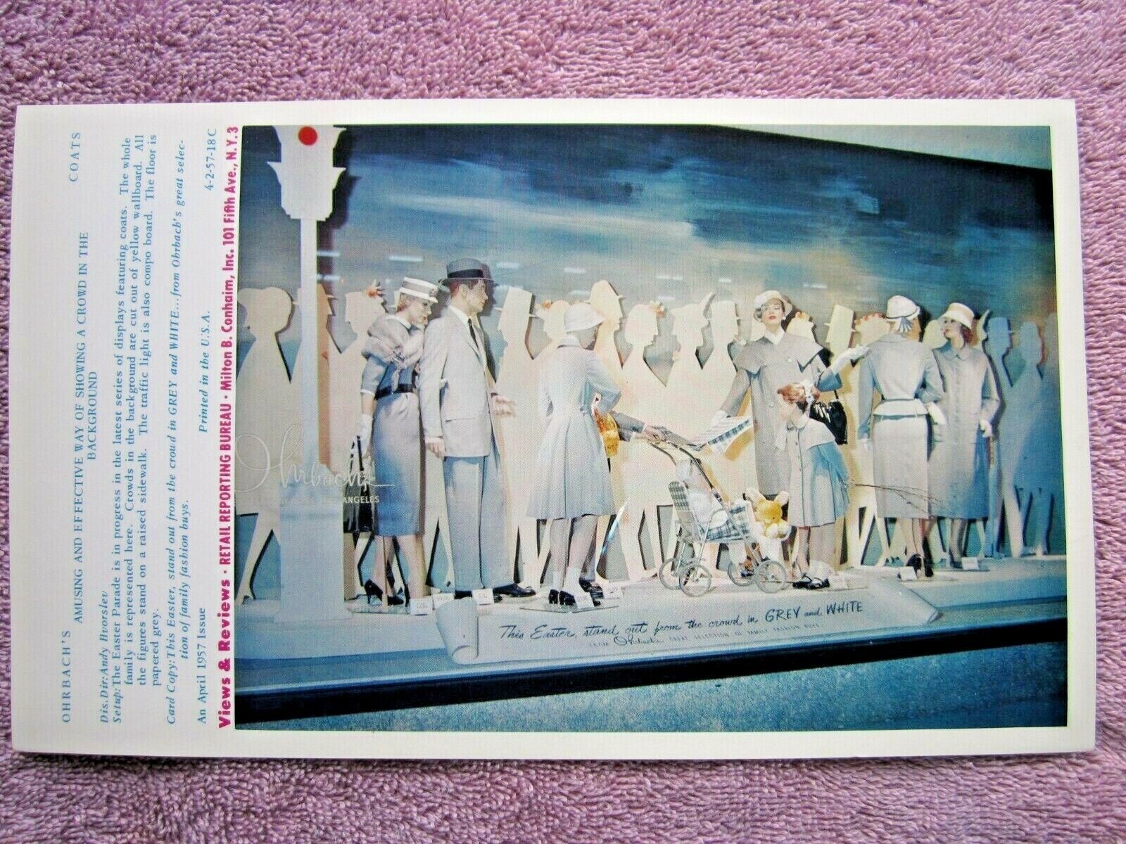 1957 OHRBACH’S STORE WINDOW DISPLAY THIS EASTER STAND OUT PHOTOGRAPH PRINT #290