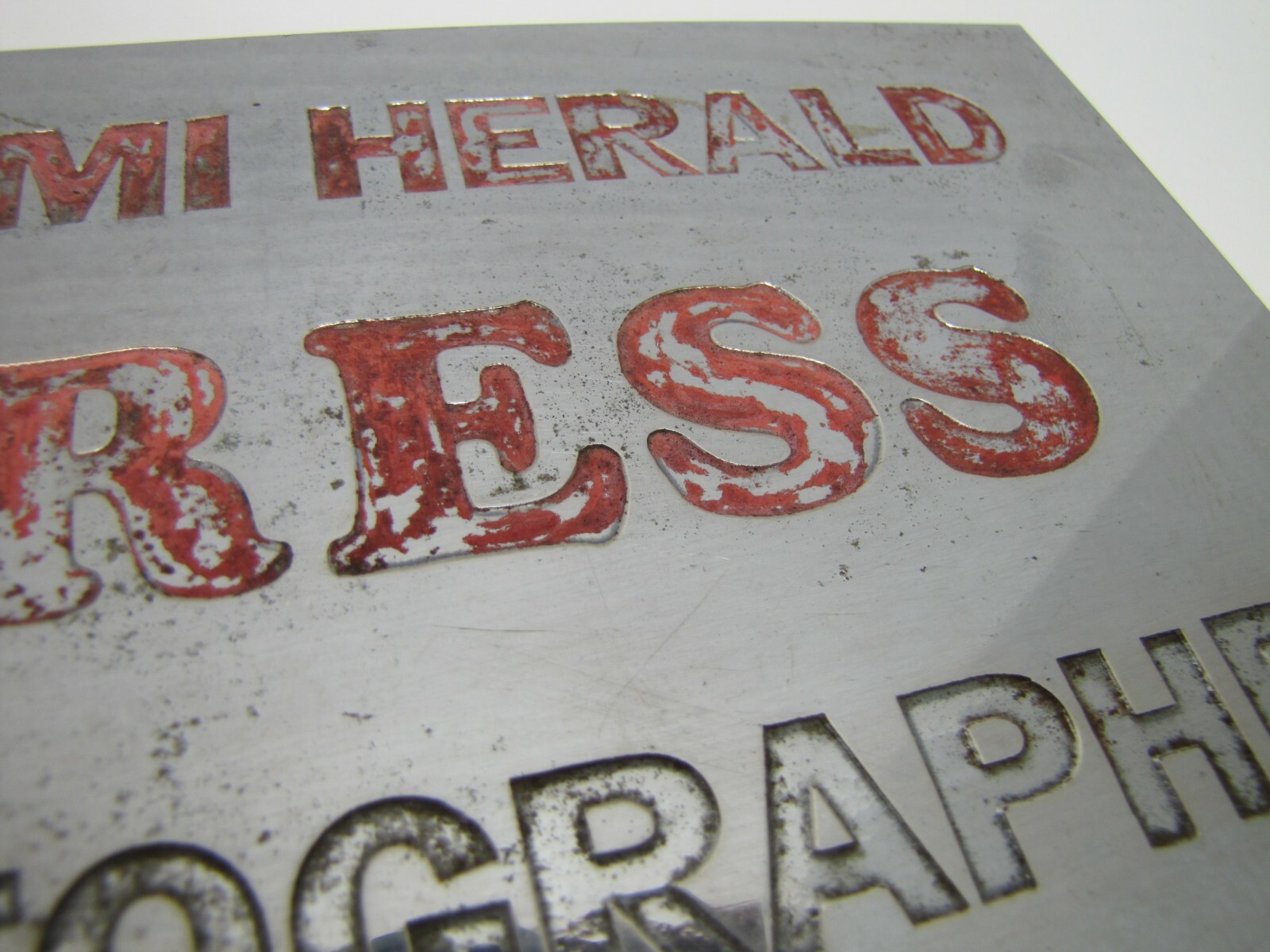 MIAMI HERALD PRESS PHOTOGRAPHER Old Sign Newspaper Magazine Ad Mirror Finish