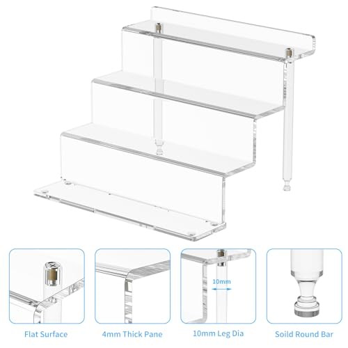 NIUBEE Acrylic Riser Display Shelf, Clear Display Stand for Amiibo Funko POP