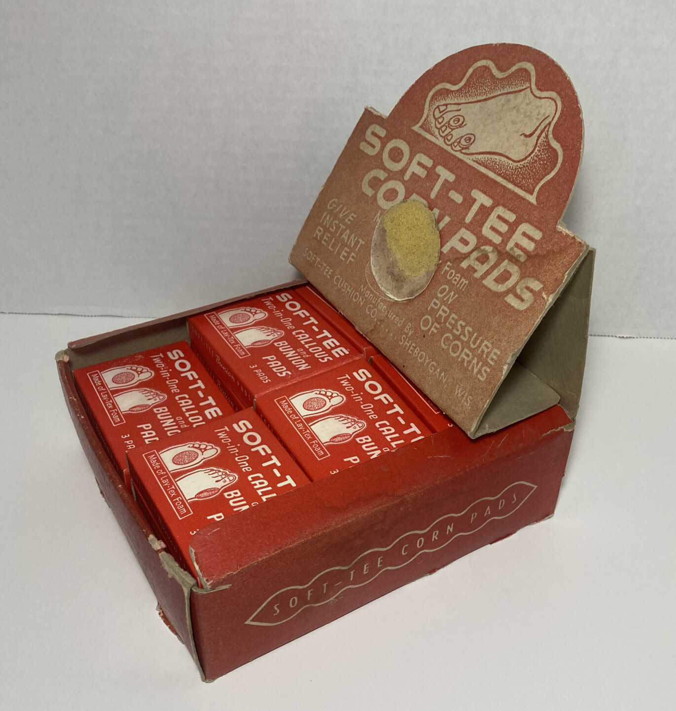 Vintage General Store Countertop Display Soft-Tee Foot Feet Corn Pads Cushions