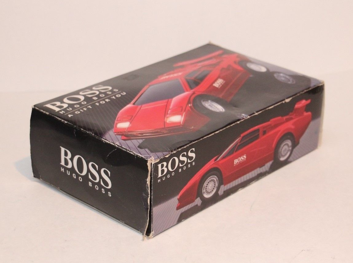 HUGO BOSS REMOTE CONTROL SPORTS CAR ORIGINAL BOX LAMBORGHINI VINTAGE ADVERTISING