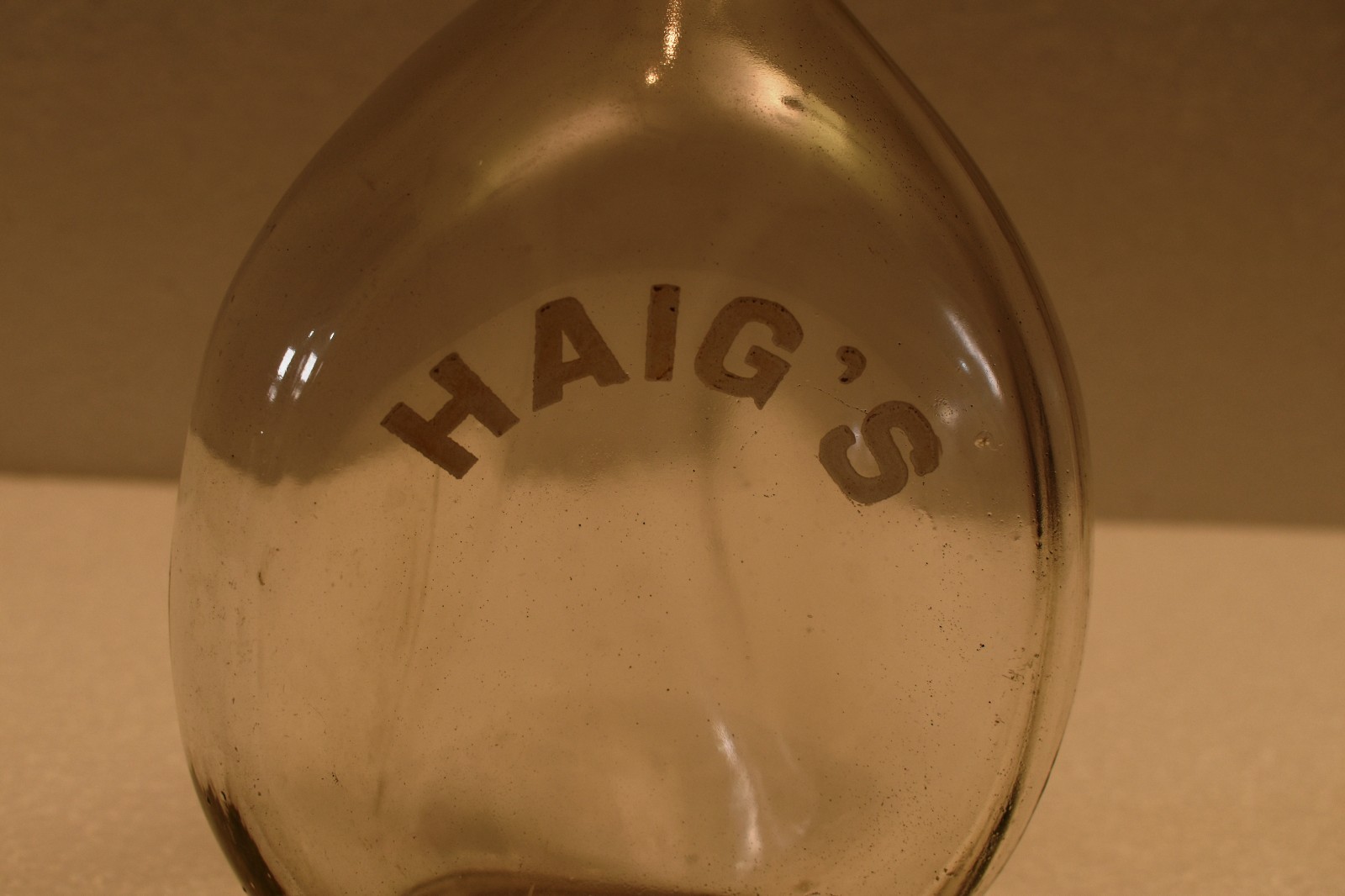 Vintage Haig’s Empty Embossed Clear Glass Whisky Bottle Scotch Display Decore” R
