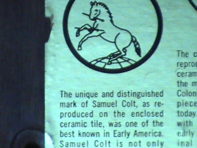 VNTG Gold Bond Building products Sample Plaque SAMUEL COLT J HULL FUST SCHAEFFER