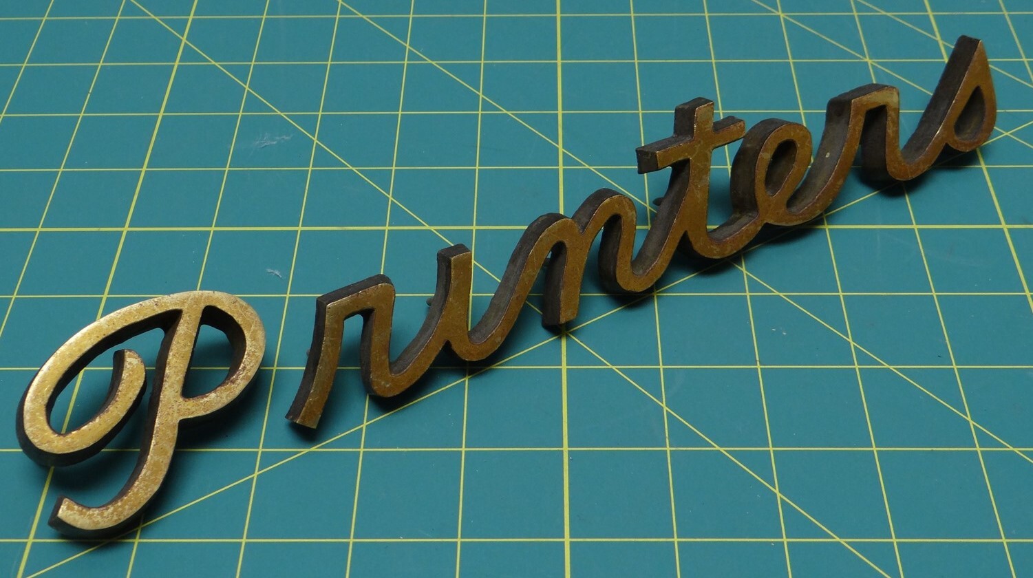 Vintage “Printers” Industrial Mid Century Modern Metal Font