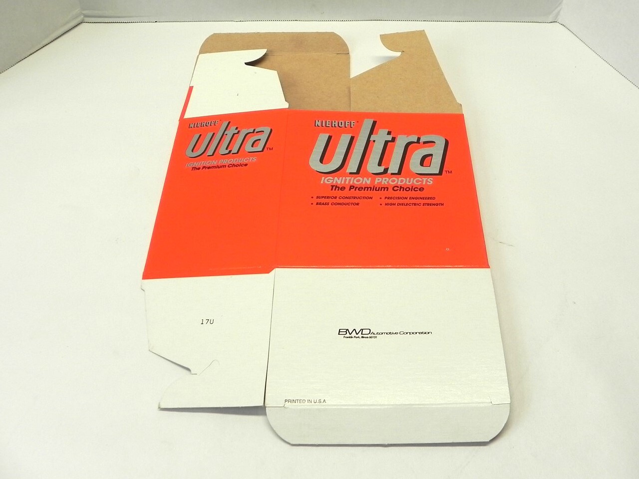 VINTAGE NIEHOFF ULTRA IGNITION PARTS DISPLAY BOX *BOX ONLY* #17U 6.25″x4″x6″ NEW