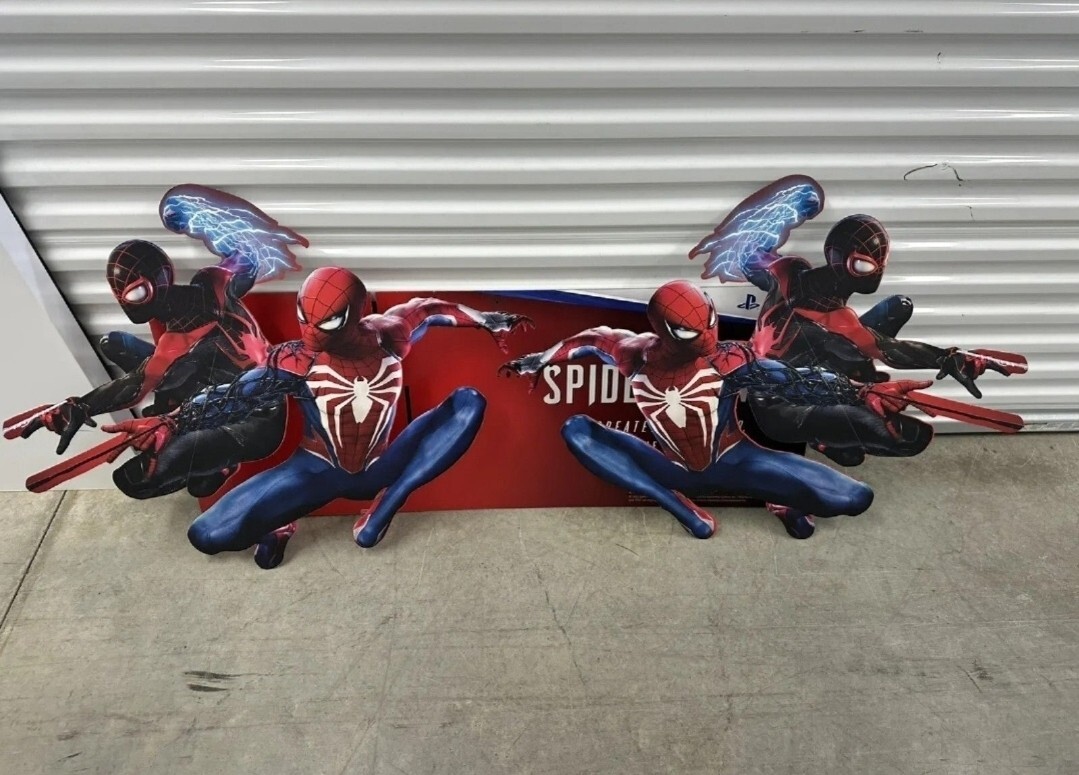 Spiderman 2 PS5 Release GameStop Promotional 3D Hanging Sign Poster Display