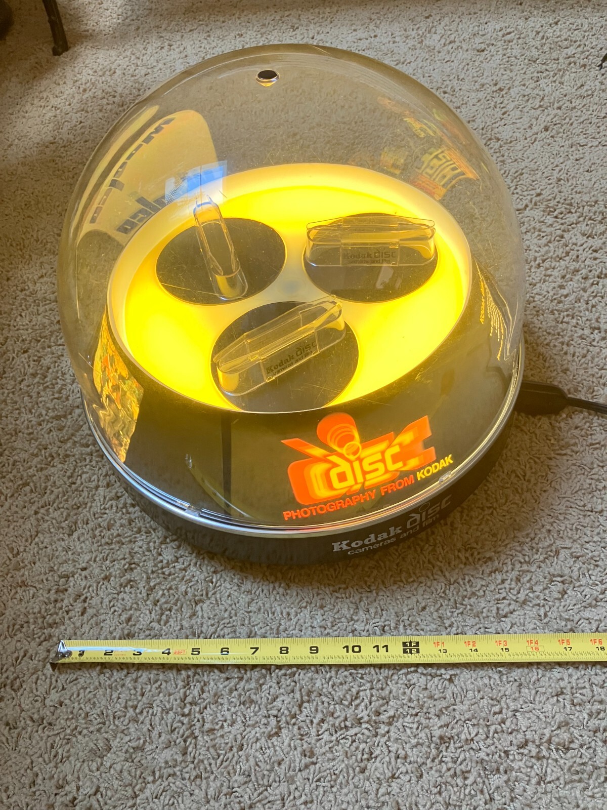 Early 1980s domed Kodak Disc Camera display – Woolco – lights up & rotates