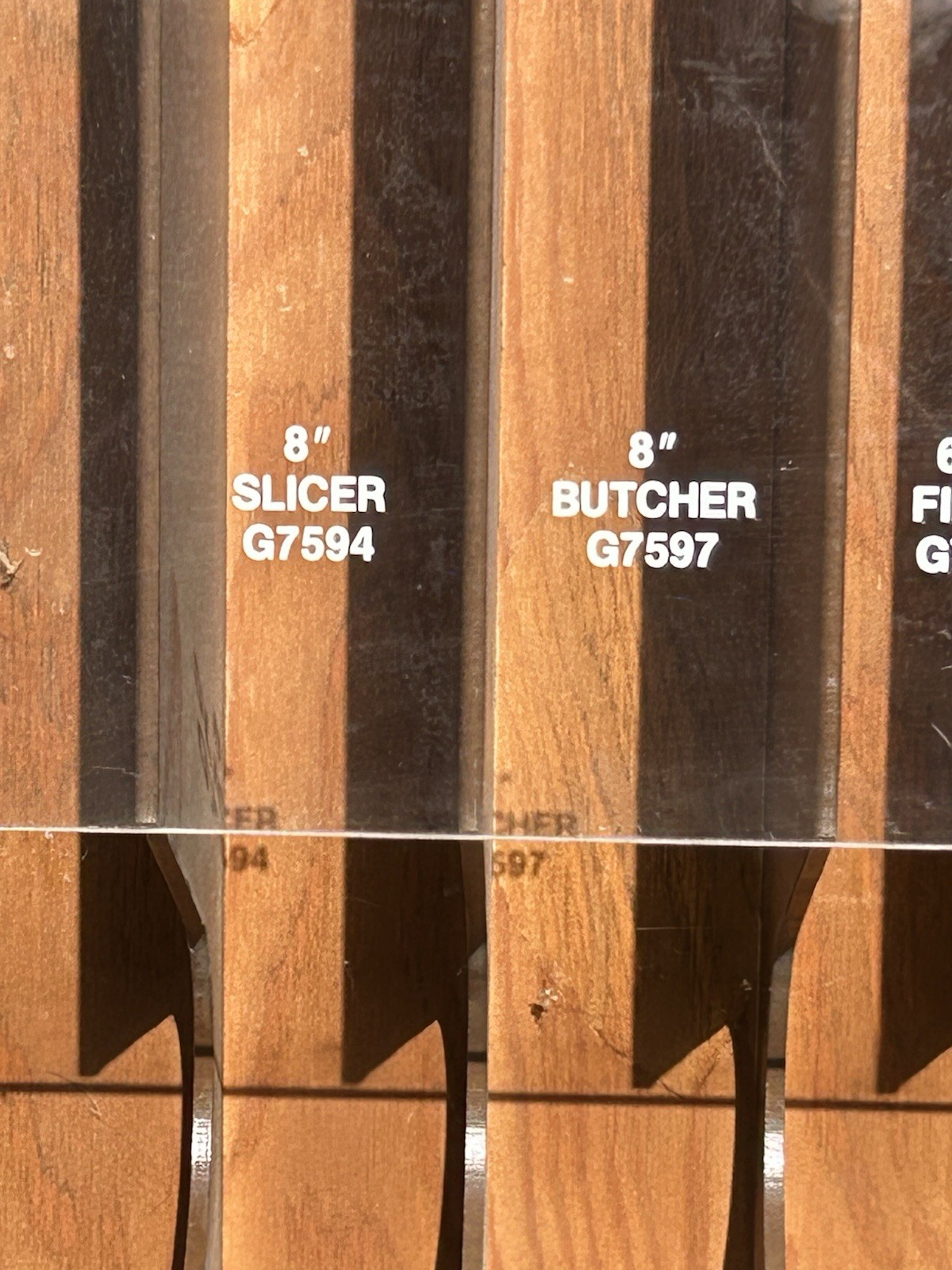 VTG EKCO Kitchen Knives Country Store Sales Display Rack Wood Hanging Countertop