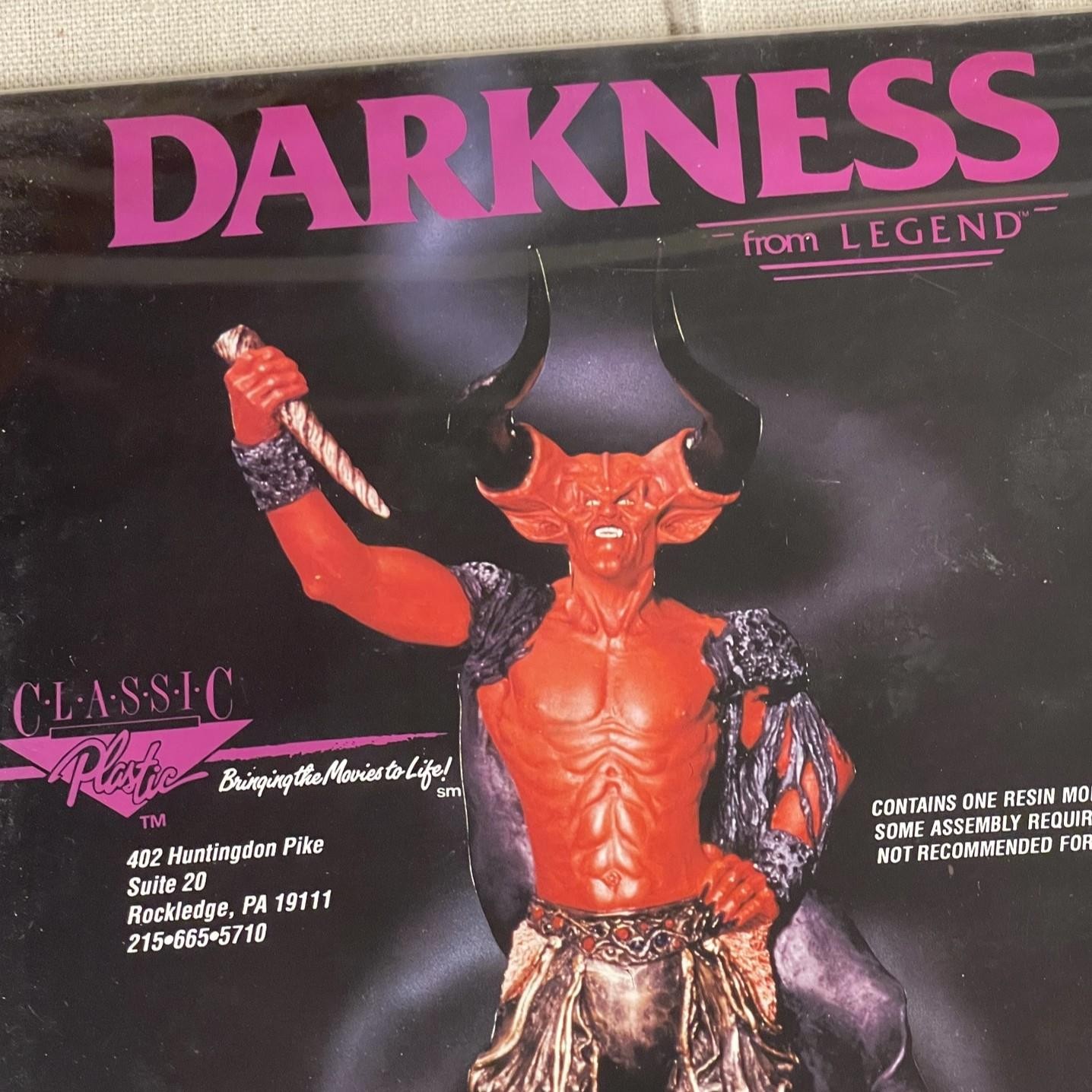 Classic Plastic 1992 Promo Counter Standee DARKNESS from LEGEND Model Kit Advert