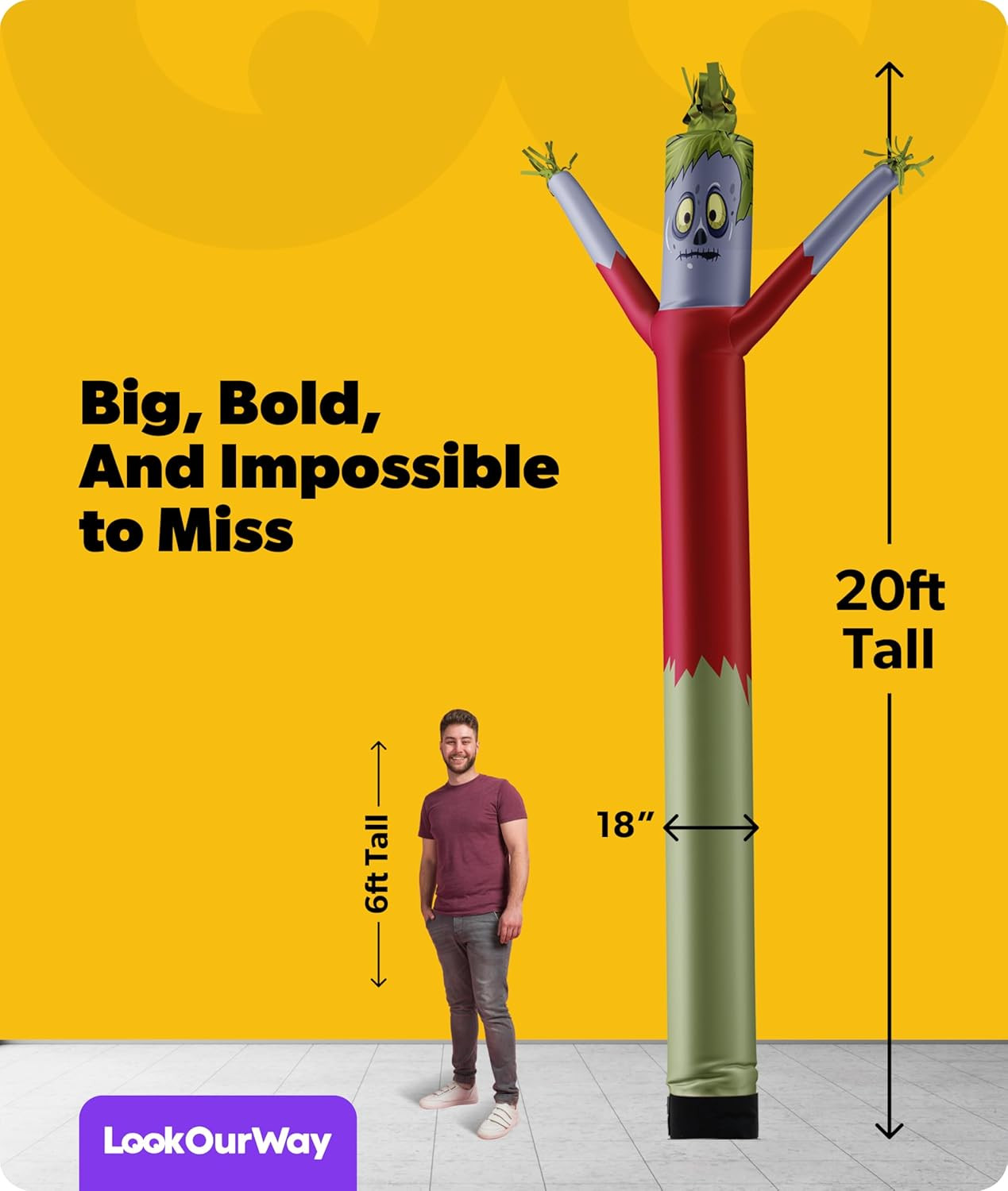 20Ft Monster Air Dancers Inflatable Tube Man Attachment | Halloween Inflatables