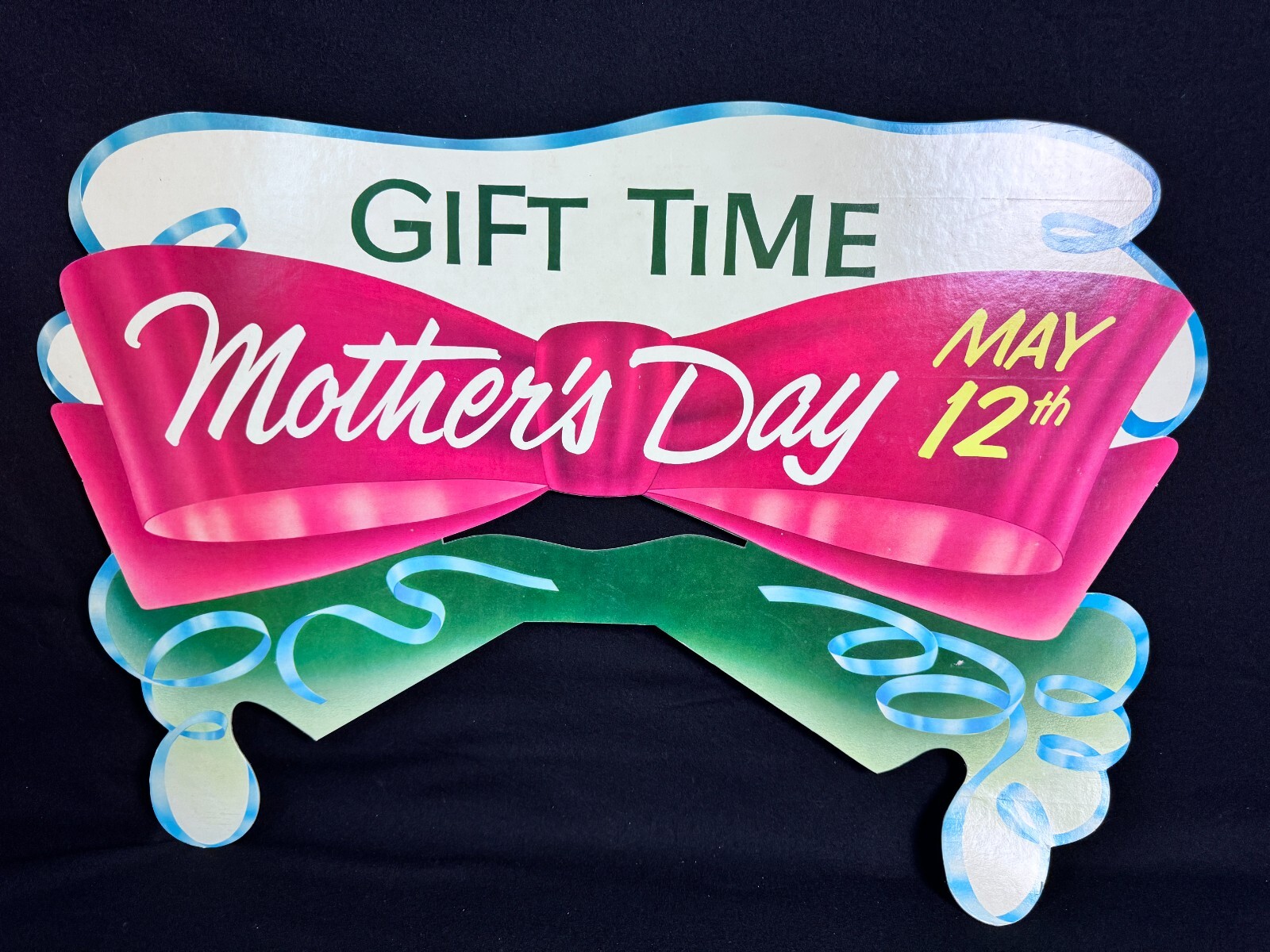 Vintage Drug Store Cardboard Display Sign Gift Time Mother’s Day 29″ Wide