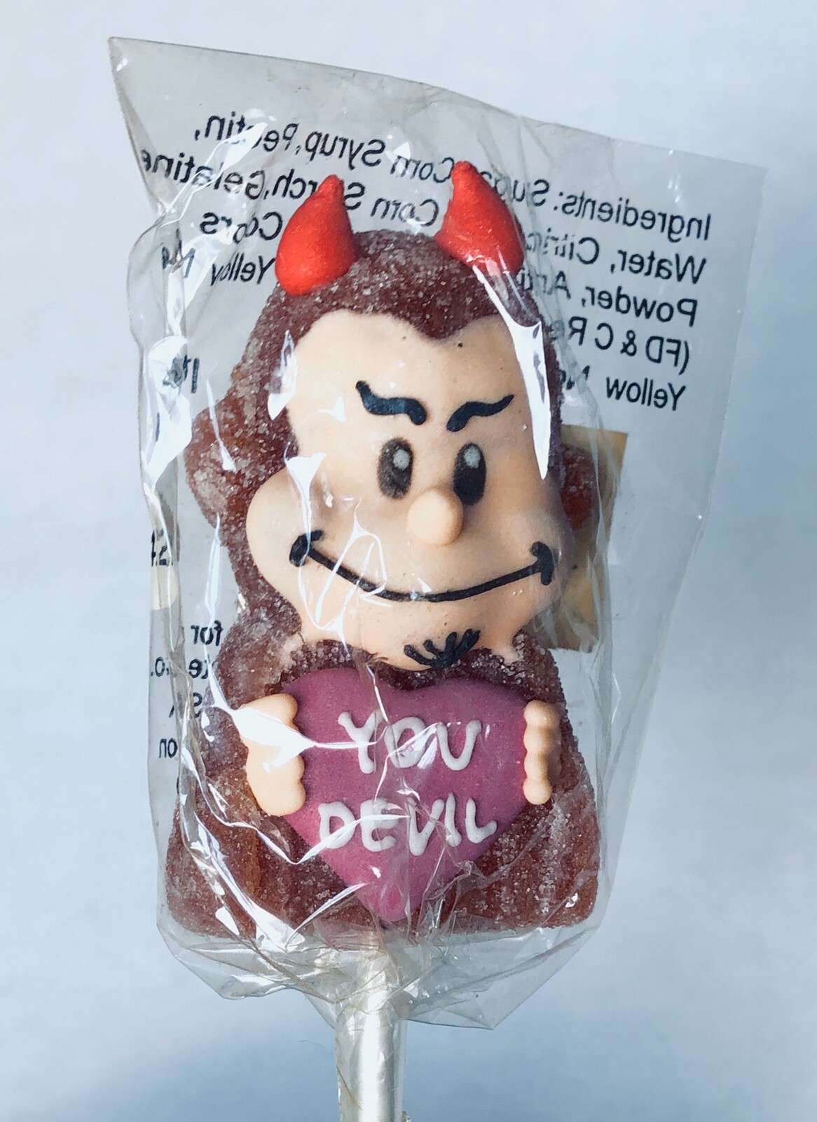 Vintage 2001 Frankford DEVIL Jelly Pop Candy container bubble gum VALENTINES