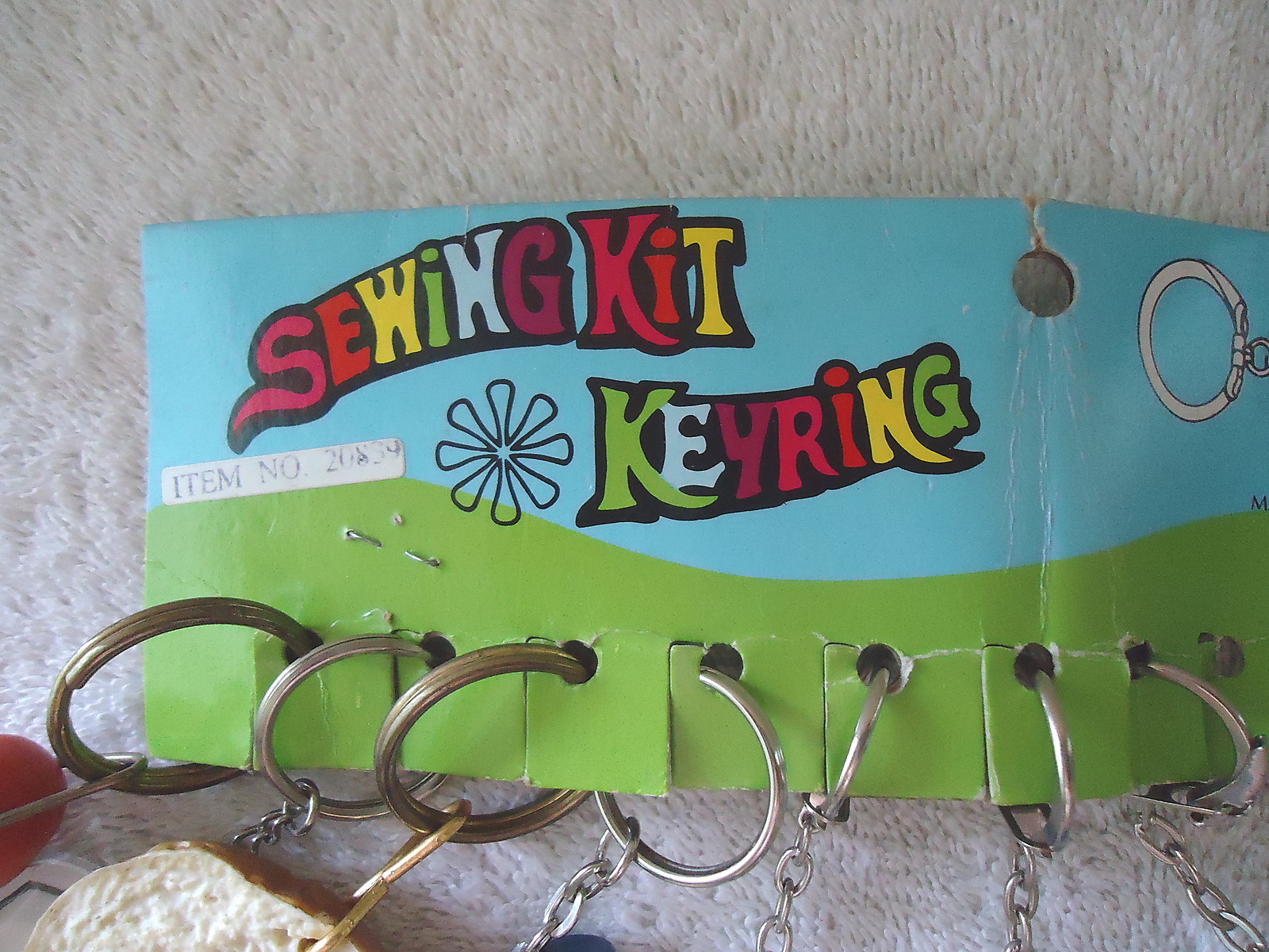 Vintage Store Display Sewing Kit Keyring Display With Some Kits And Other Items