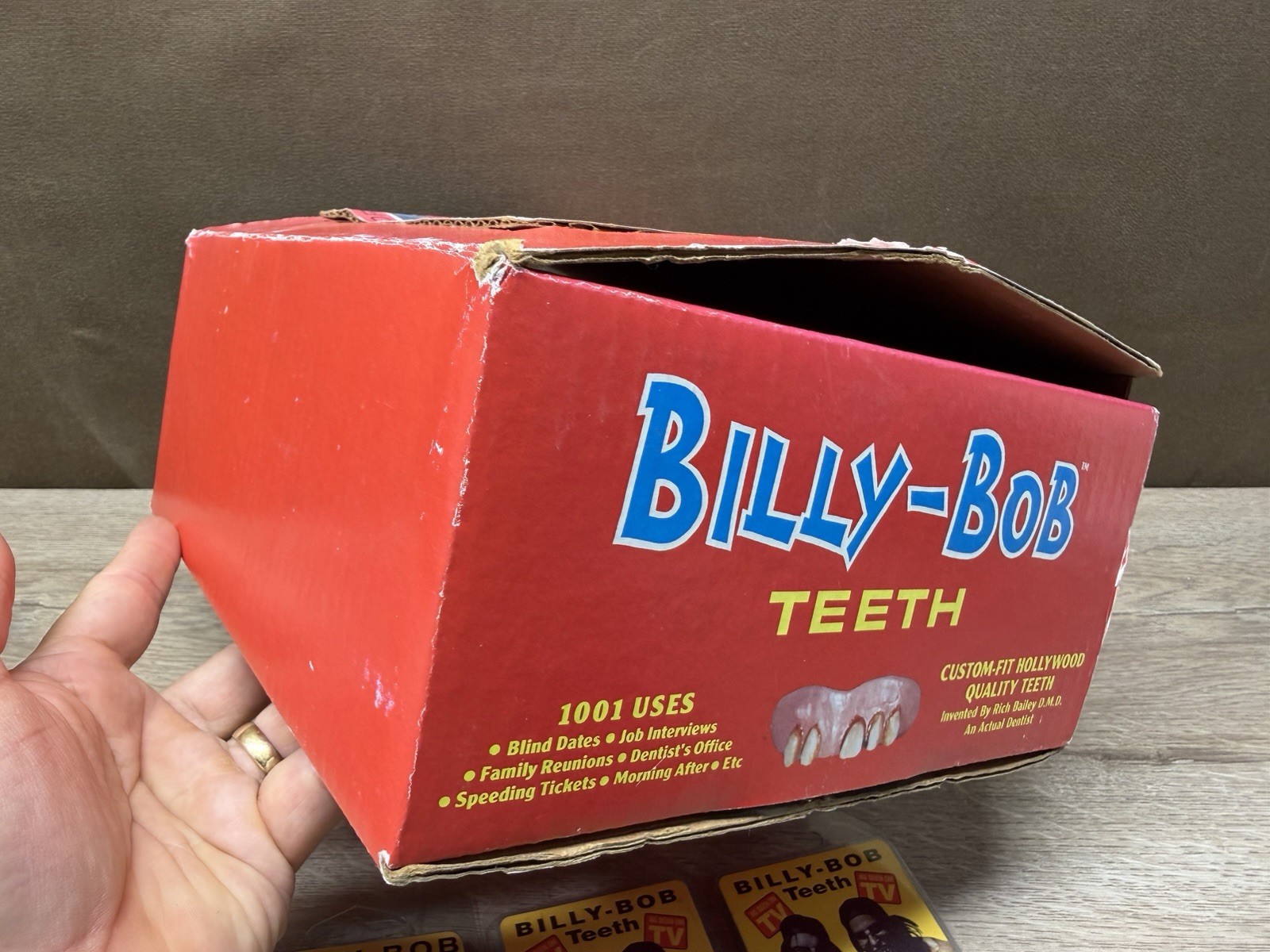 Vintage Billy-Bob Novelty Costume Teeth Point Of Sale Display Box W/ 6 Sets New