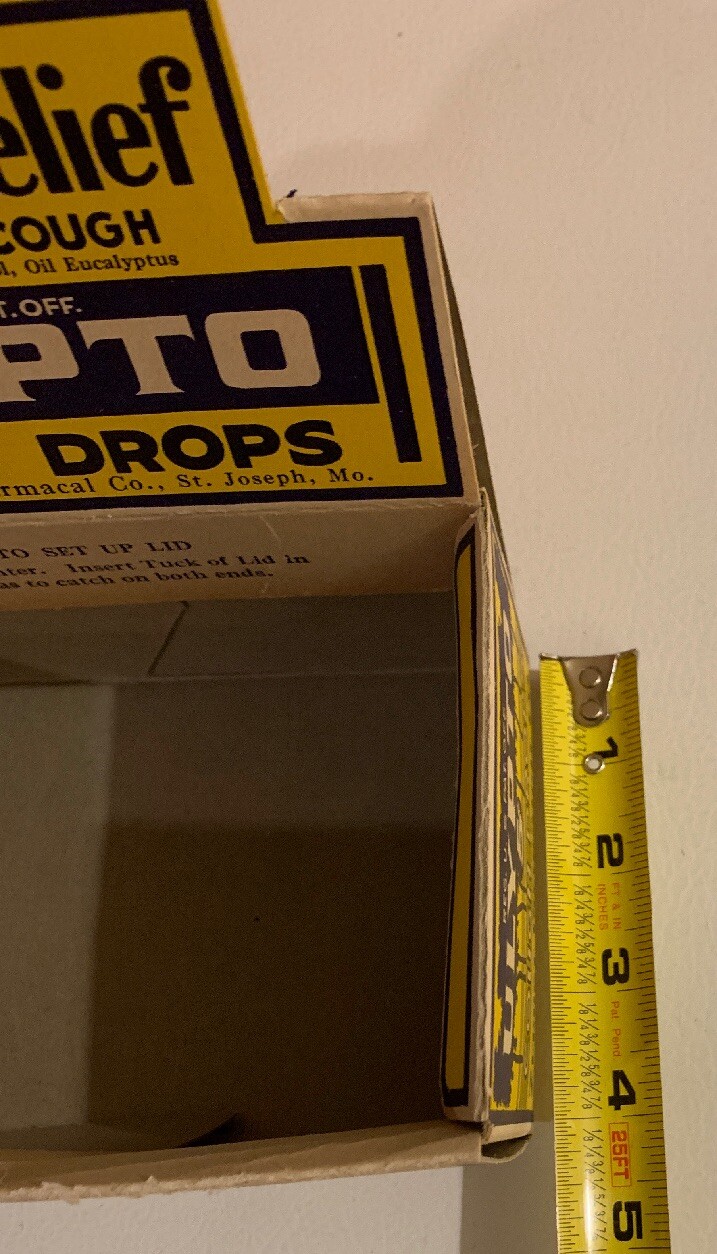 Ulypto Cough Drops Zerbst St Joseph MO Drug Grocery Store Display 1930s NOS New
