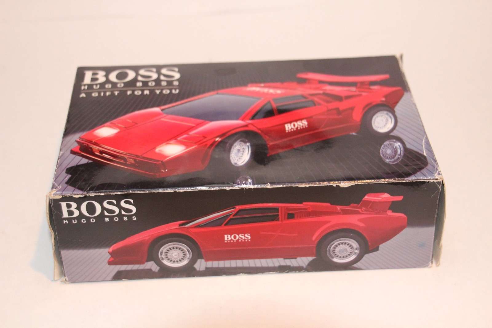 HUGO BOSS REMOTE CONTROL SPORTS CAR ORIGINAL BOX LAMBORGHINI VINTAGE ADVERTISING