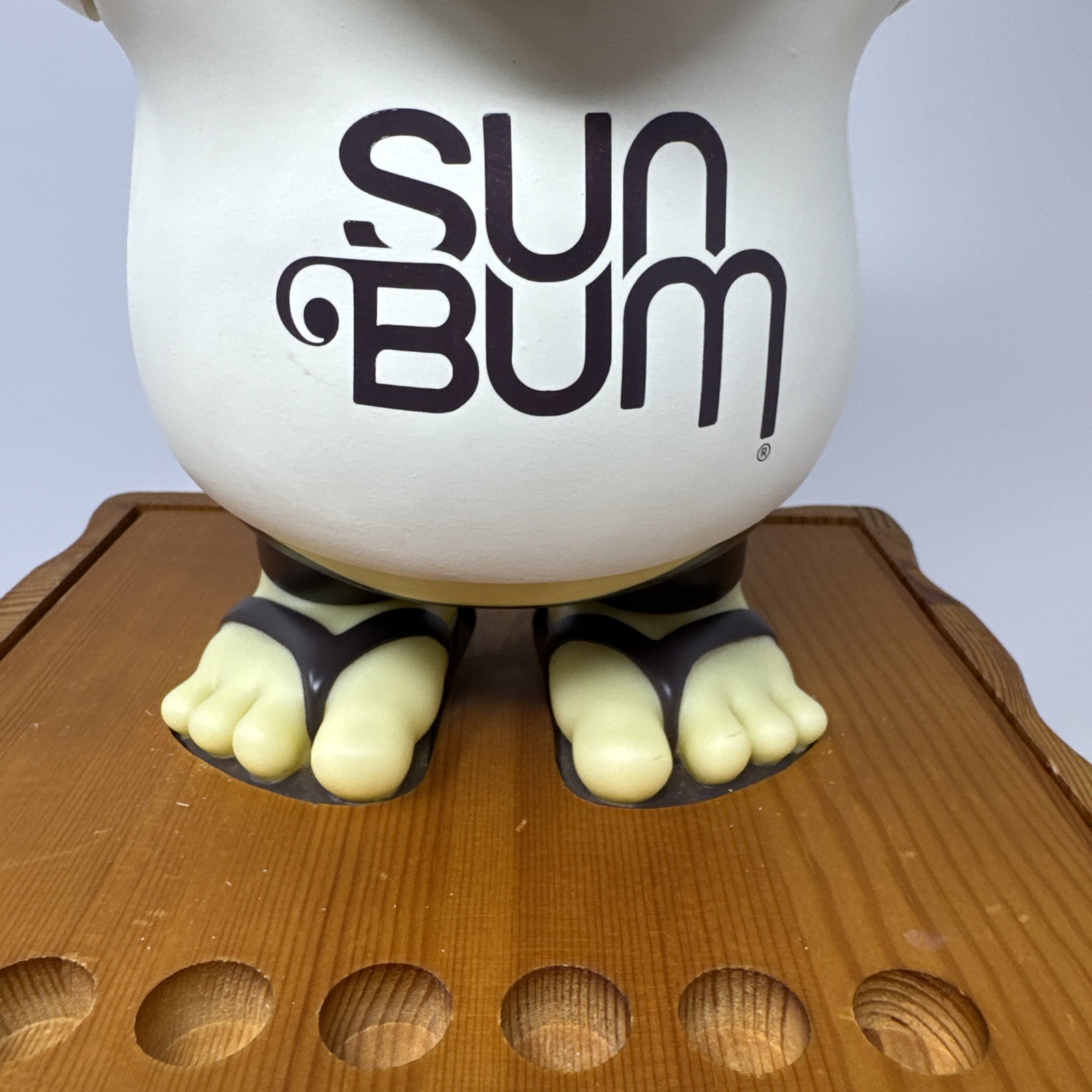 RARE Sun Bum 16″ Large Sonny Figure Wooden Lazy Susan Counter Retail Display Art