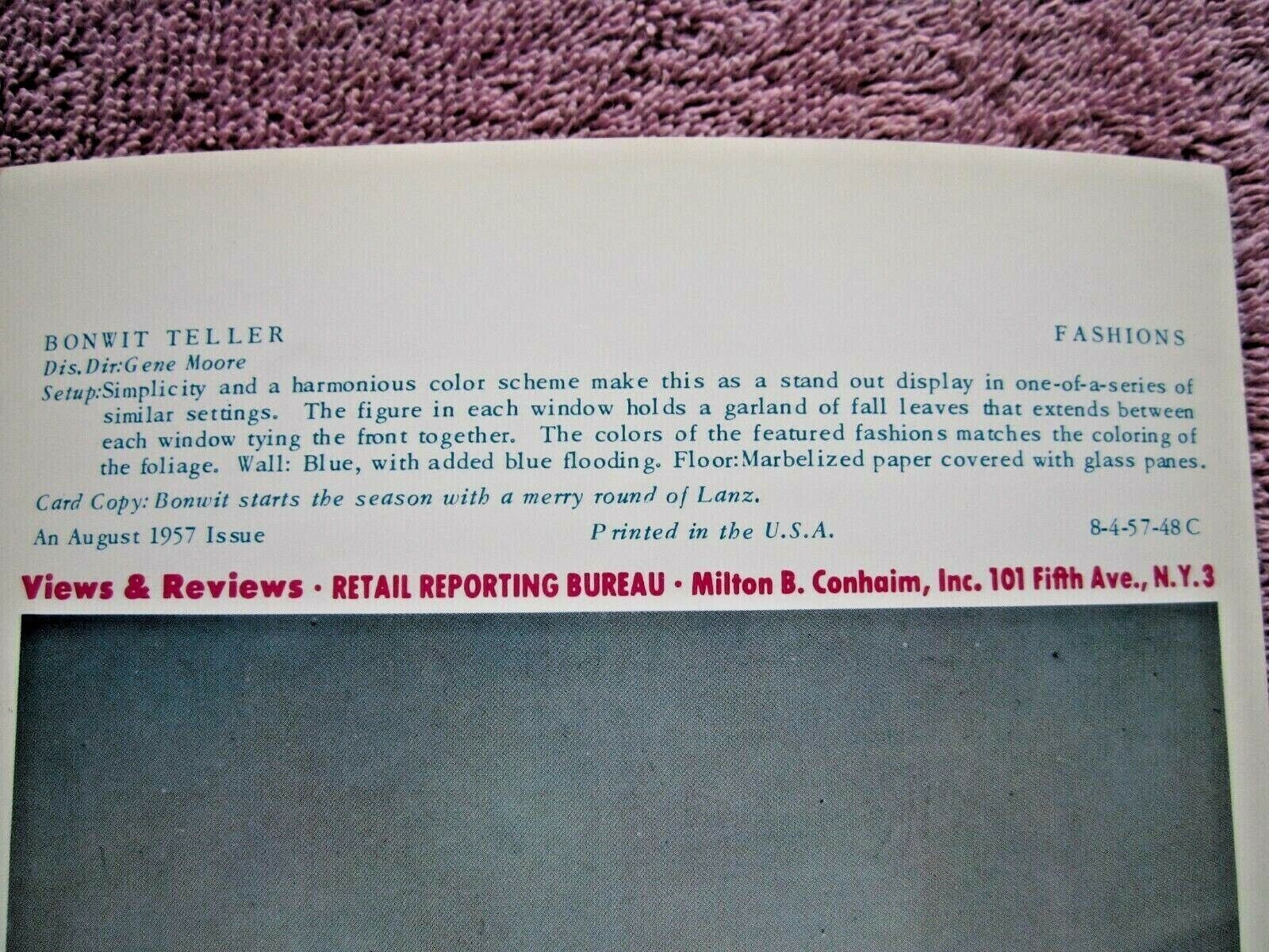 1957 BONWIT TELLER STORE WINDOW DISPLAY MERRY ROUND OF LANZ PHOTOGRAPH PRINT 212
