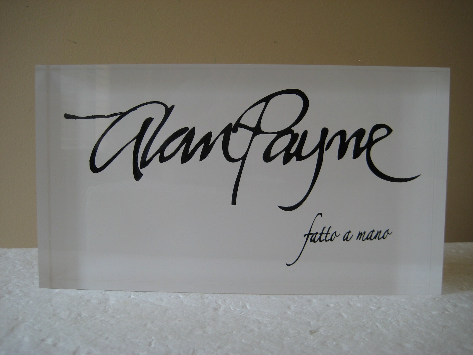 ALAN PAYNE fatto a mano Acrylic Advertising Store Display Sign