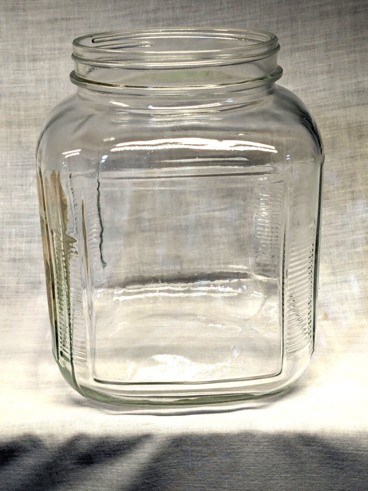 Large General Store Jar Square 1 Gallon 4 Qt Candy Jar & Lid Metal Lid VINTAGE