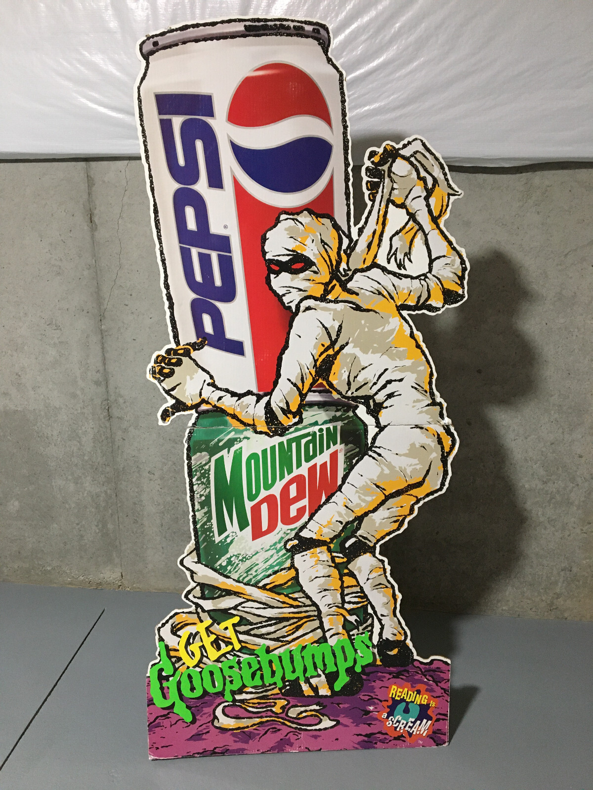 RARE Goosebumps Pepsi Mountain Dew – Mummy Standee Store Display Cutout Mid 90’s