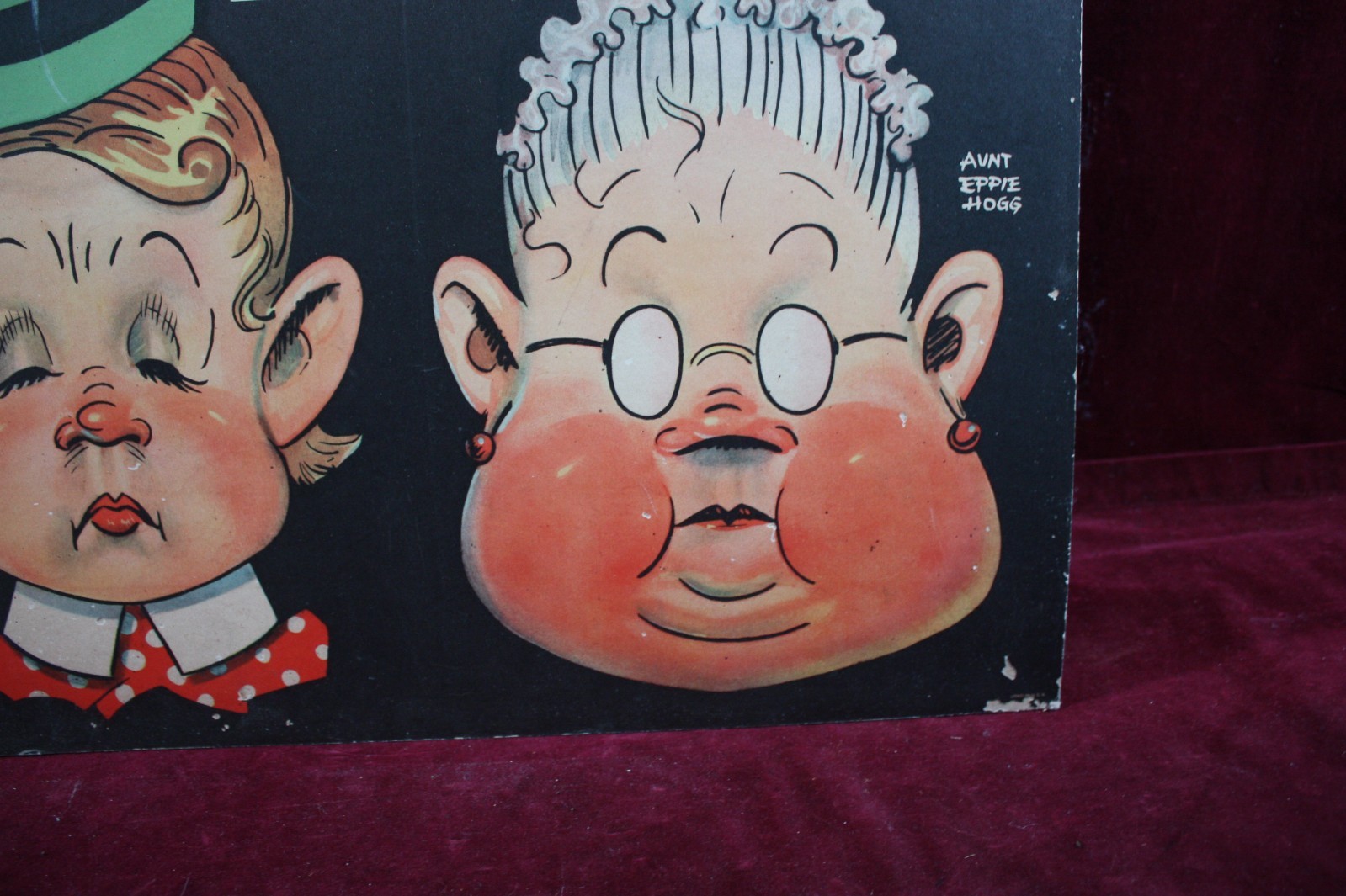 * ANTIQUE TOONERVILLE FOLKS ADVERTISING POSTER SIGN 1920’S LITHO EISON-FREEMAN *