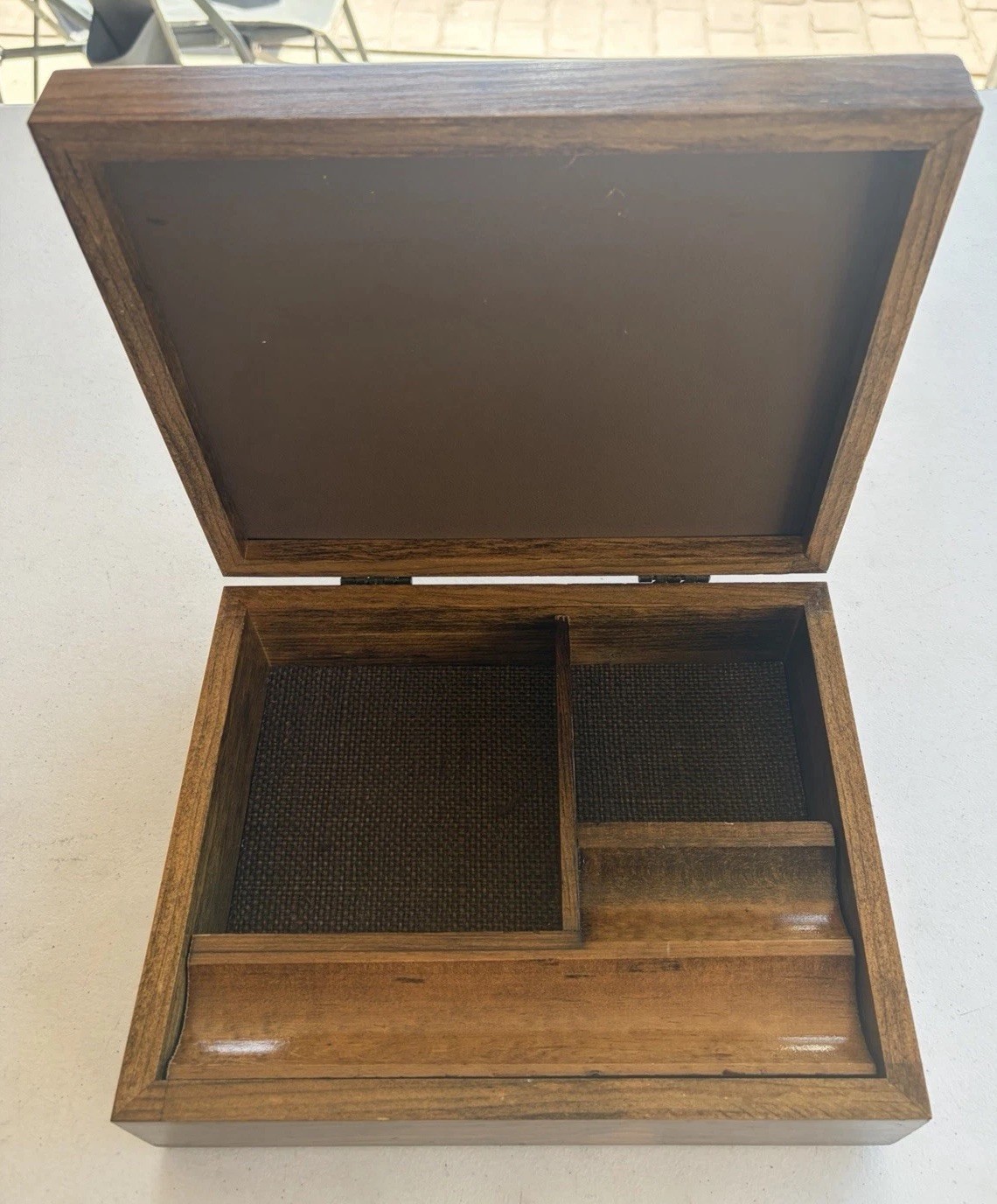 Levi Strauss & Co 1974 Wood Jewelry Box Mirrored Original Riveted Display VTG