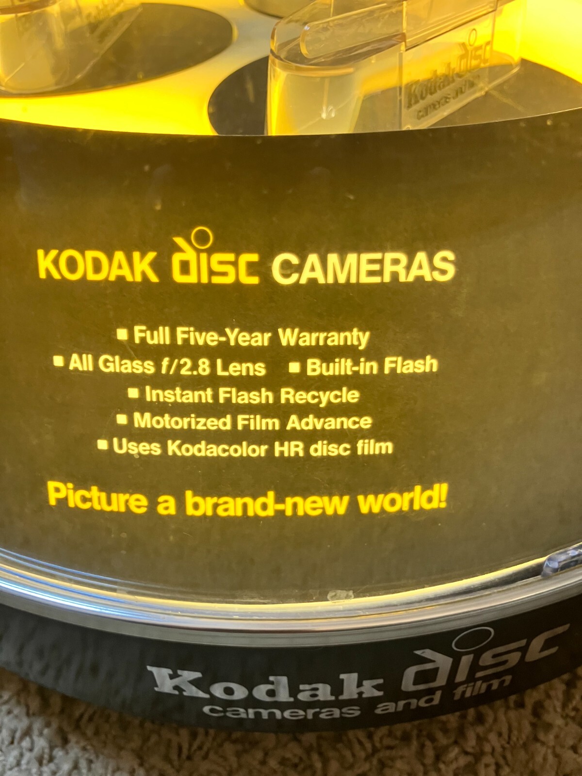 Early 1980s domed Kodak Disc Camera display – Woolco – lights up & rotates