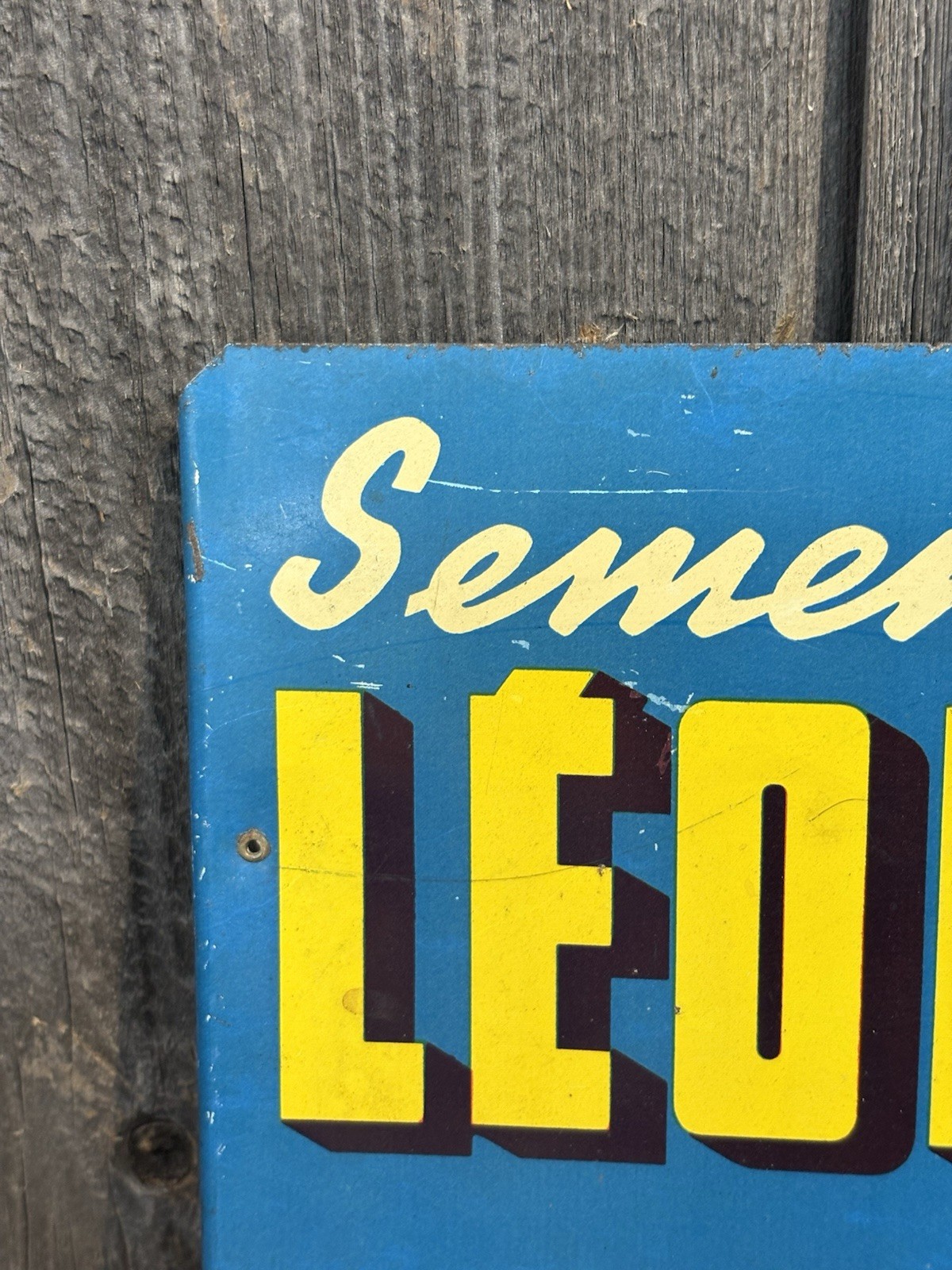 RARE Early Die Cut French Leonard Lille Seeds Advertising Display Rack Sign