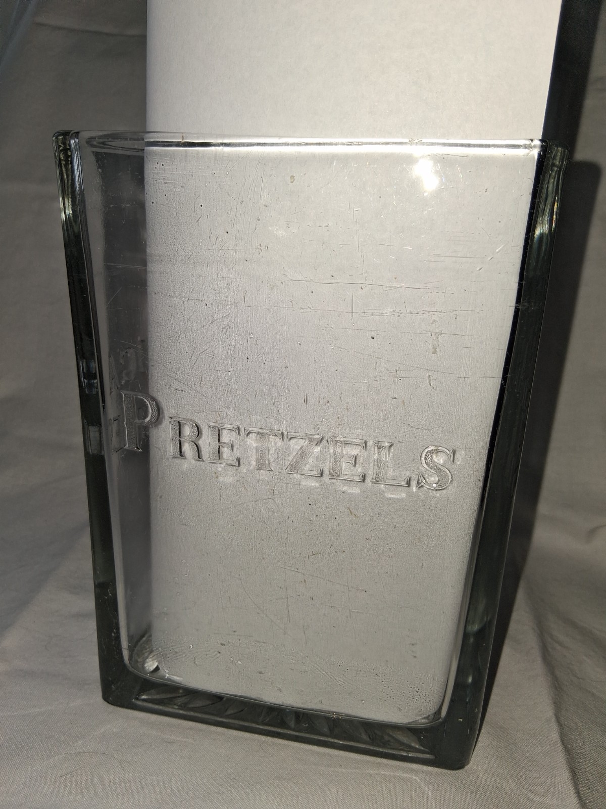 Vintage General Store Jar Geo Bayle Saratoga Pretzels Chip Potatoes Crackers