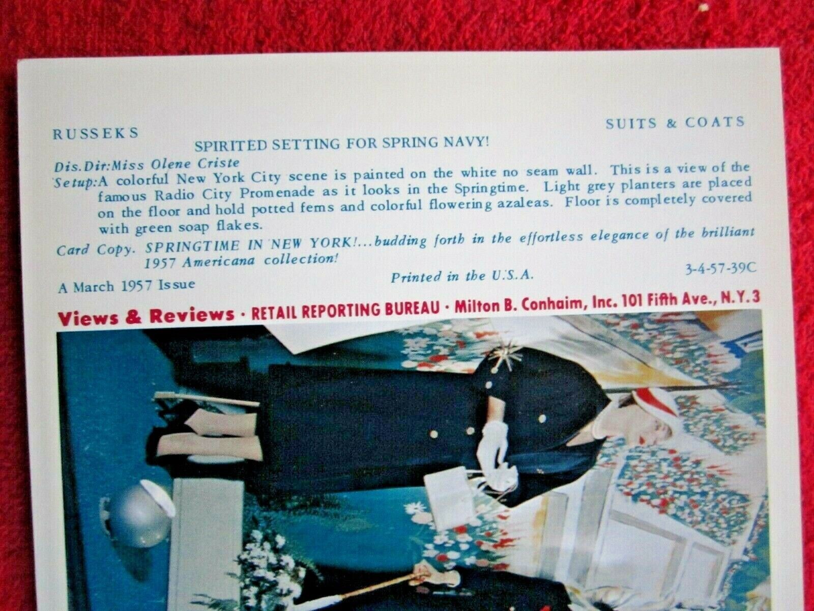 1957 RUSSEKS STORE WINDOW DISPLAY SPRINGTIME SUITS & COATS PHOTOGRAPH PRINT #45