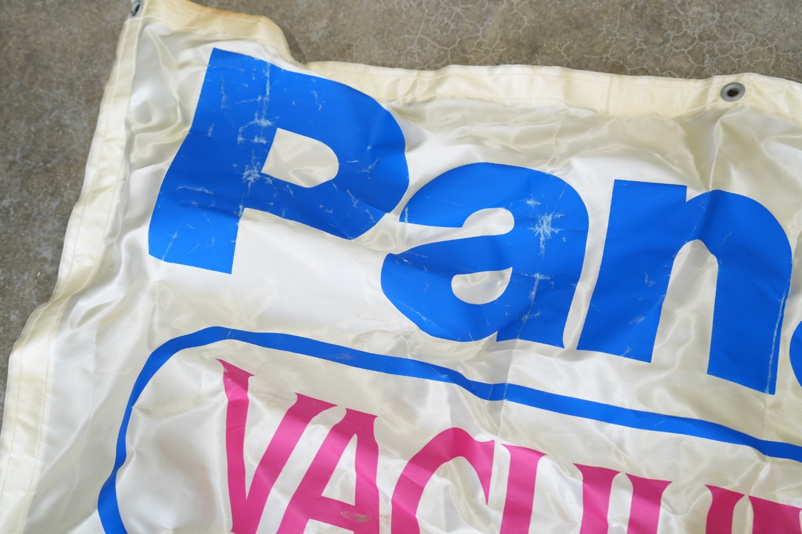 Vintage Panasonic Canister Vacuum Cleaner Sign Banner store Display RARE
