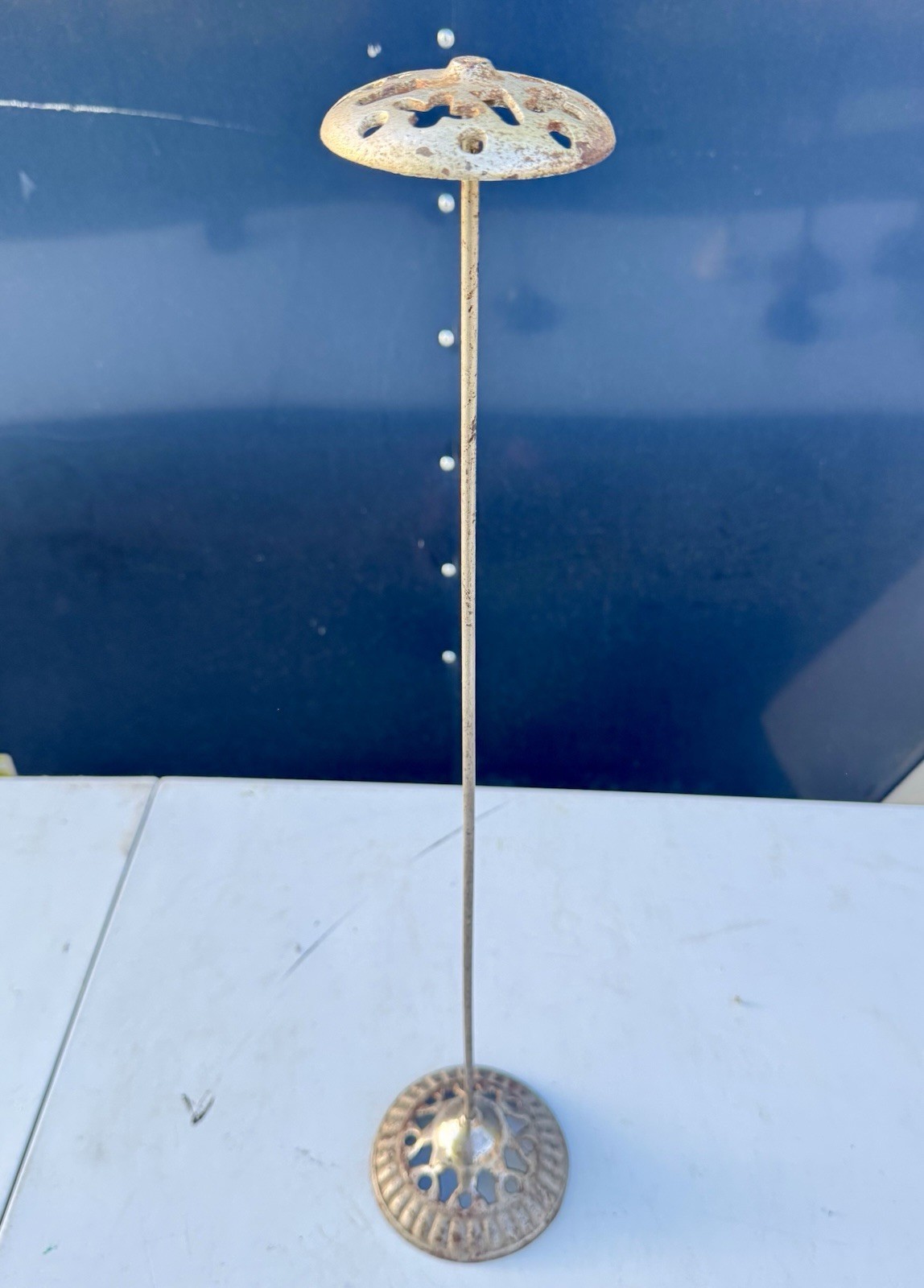 Victorian metal hat stand table top display general store tall antique