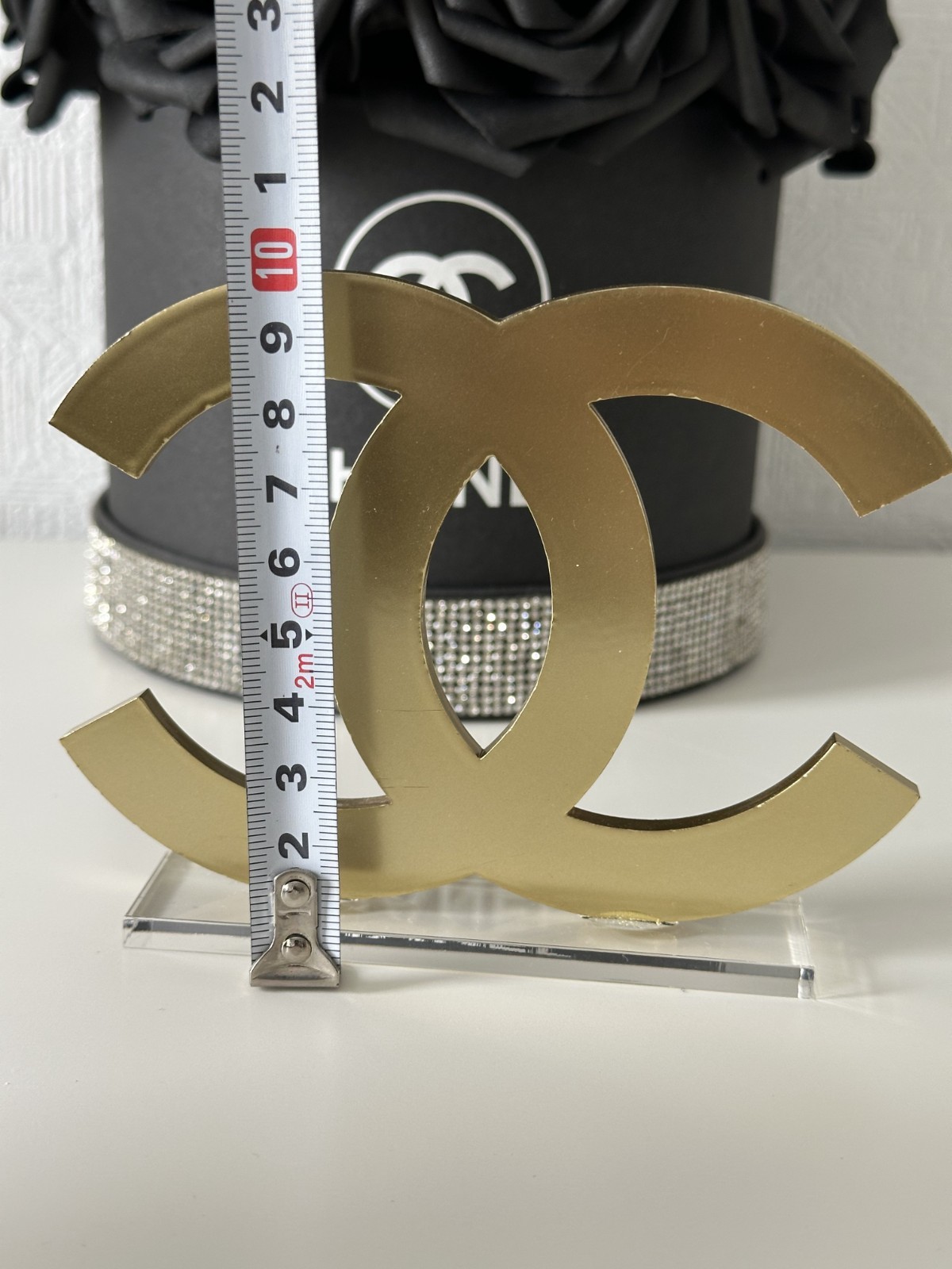 Chanel Logo Gold Store Display CoCo Mark Logo Acrylic New