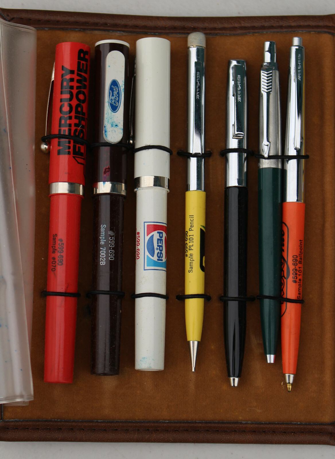 Vintage Brown & Bigelow Sheaffer Advertising Salesman Sample Kit w/ 13 Pen Ad