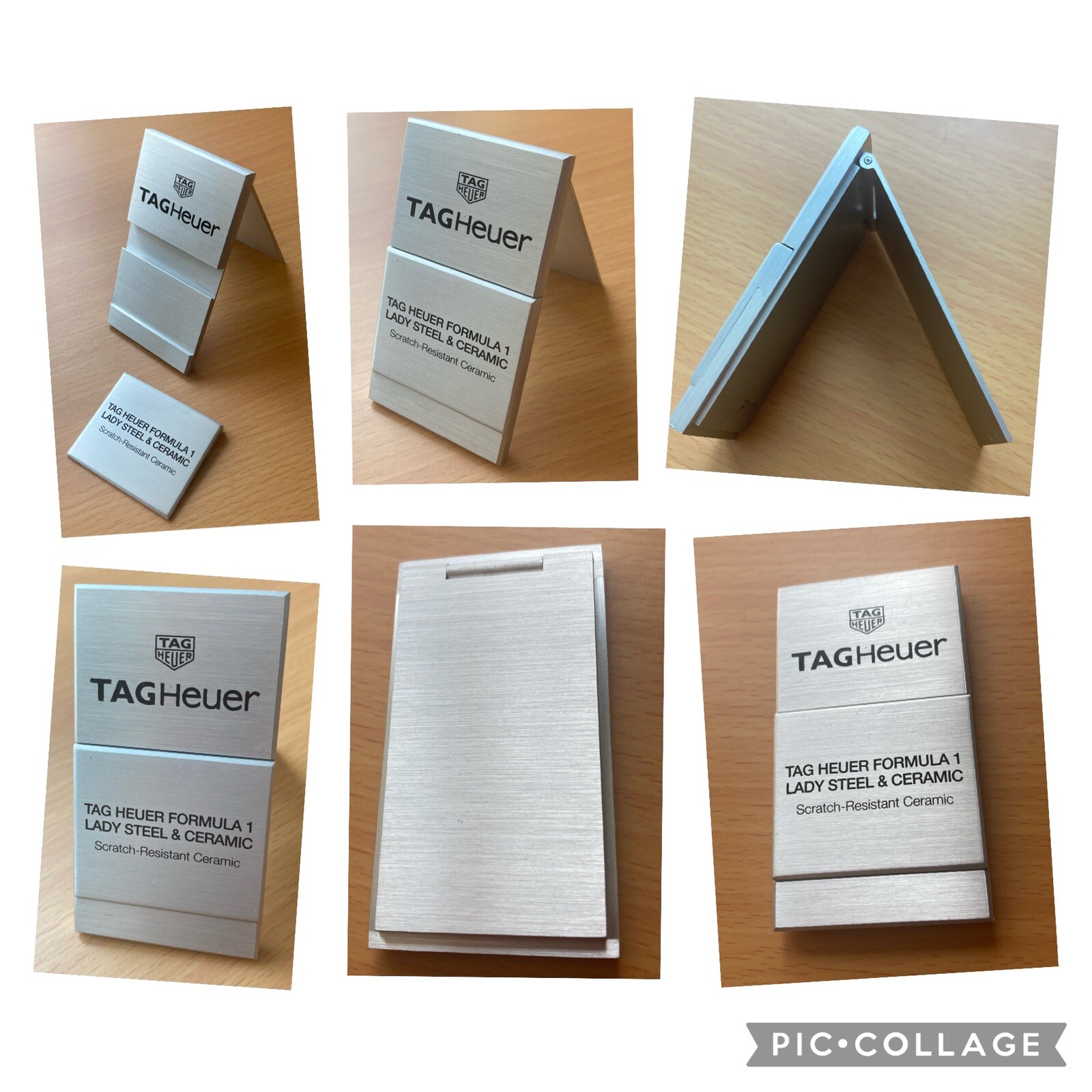 Tag Heuer Watch Chronograph Formula 1￼ Brushed Steel Counter Display Sign Stand