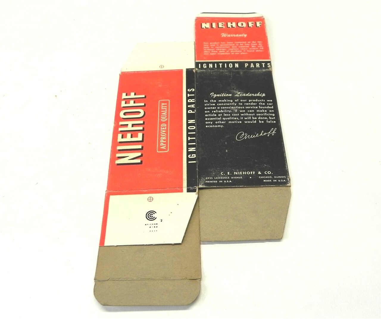 VINTAGE NIEHOFF IGNITION PARTS DISPLAY BOX *BOX ONLY* #DDH NEW UNUSED