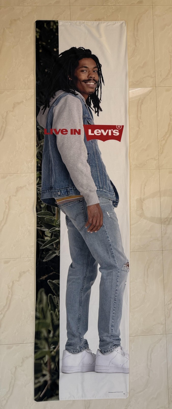 Levi’s Live In Levi’s Fabric Store Display Banner 8ft 10in 2021 Promo Multicolor