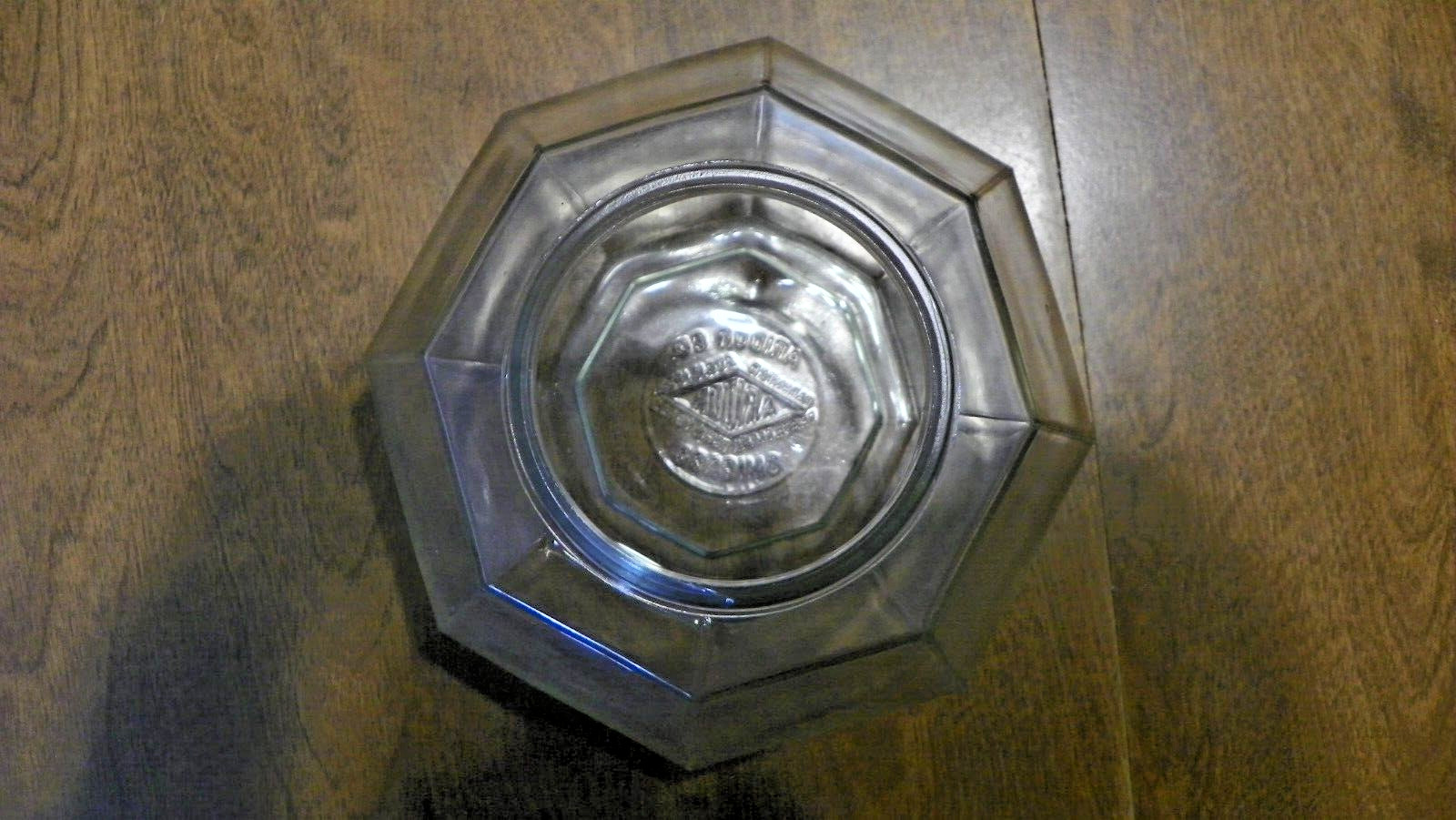 antique 1922 Aridor Co. Chicago 8 sided glass store candy jar no lid 6.5×6.5×4